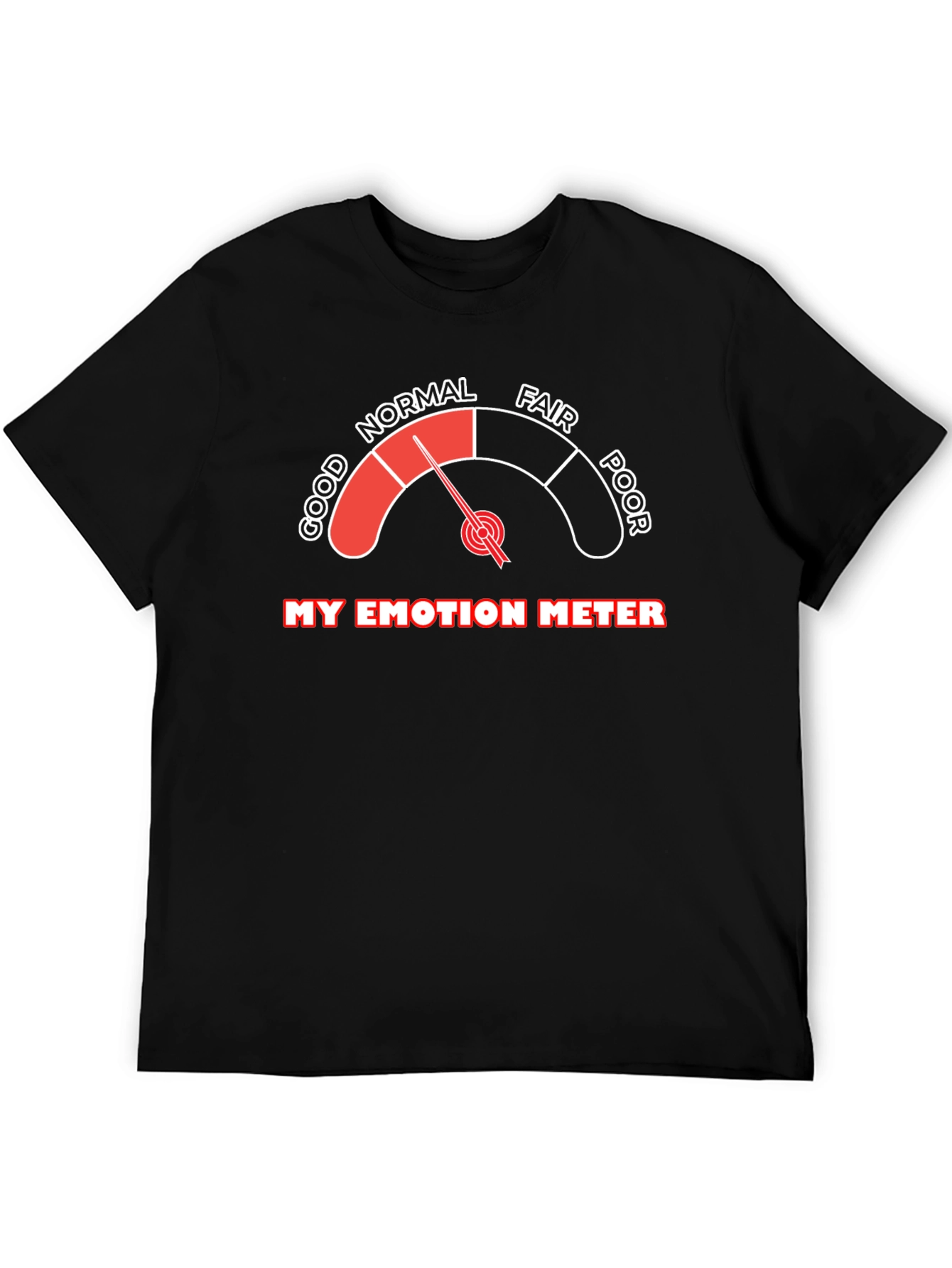 Black Emotion Meter Graphic T-Shirt: Good Mood Indicator view 5