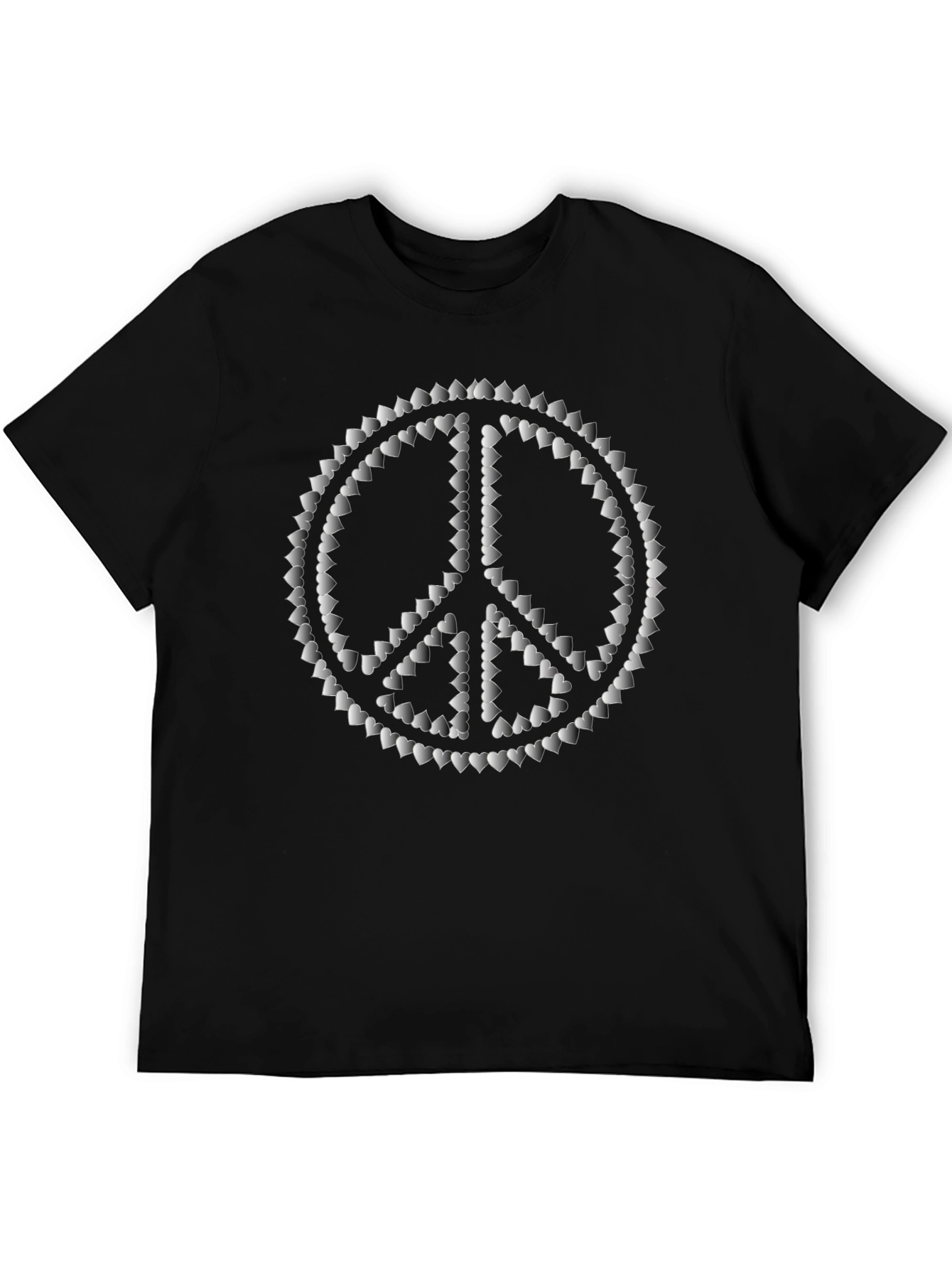 Black Peace Sign Heart T-Shirt view 5