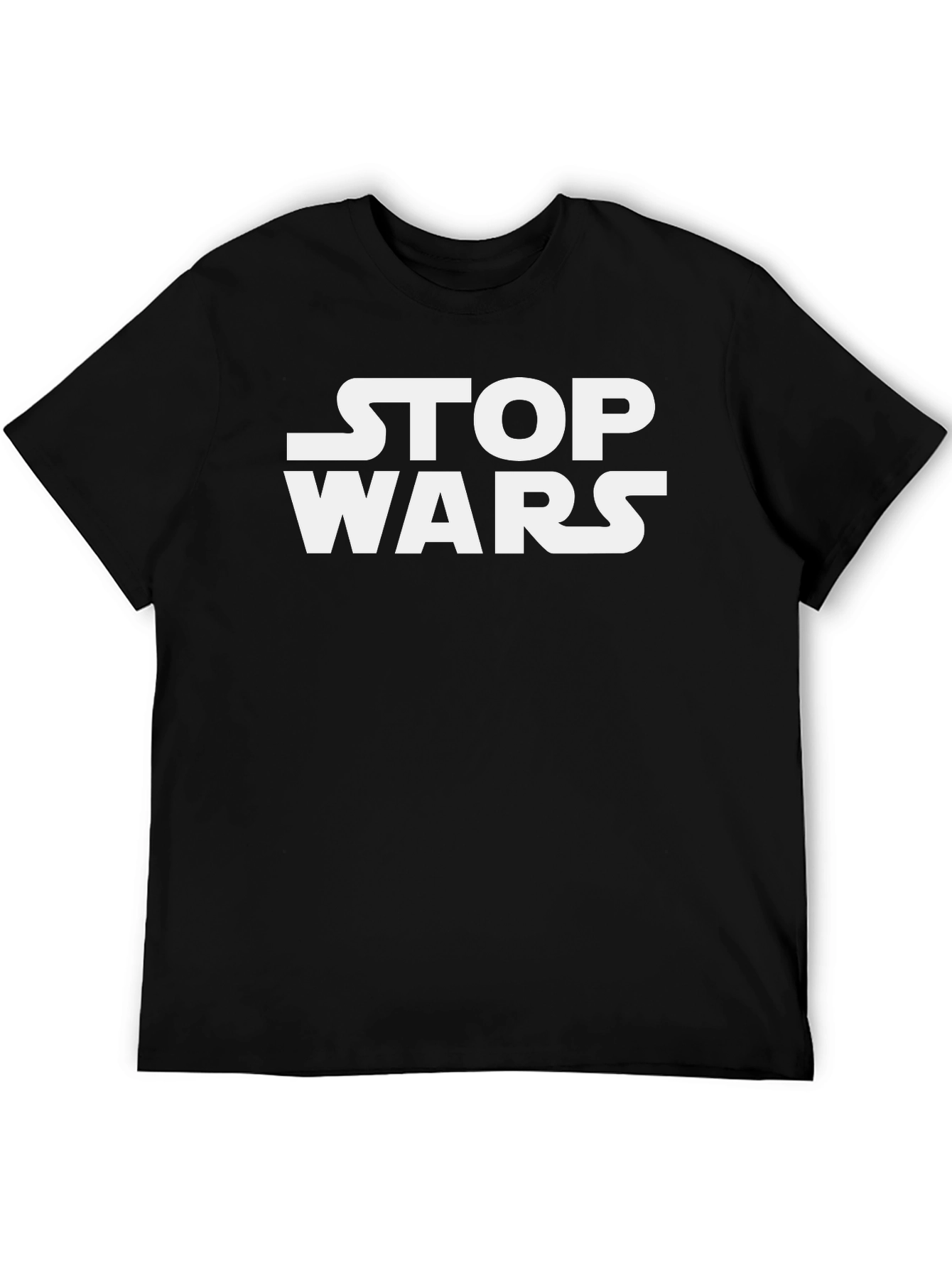 Black Stop Wars Graphic Tee - Black Cotton view 5