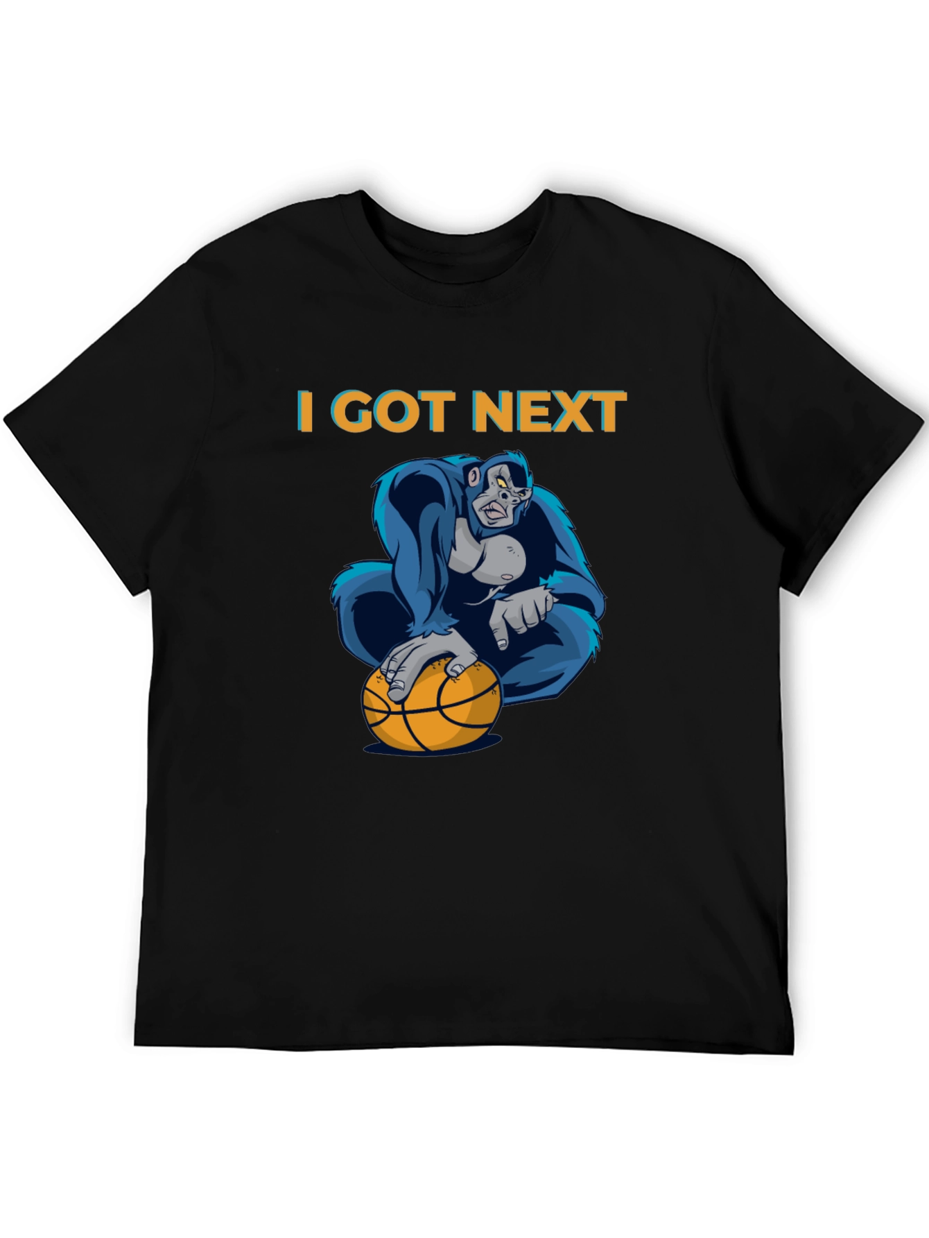 Black I Got Next Gorilla Basketball Graphic T-Shirt view 5