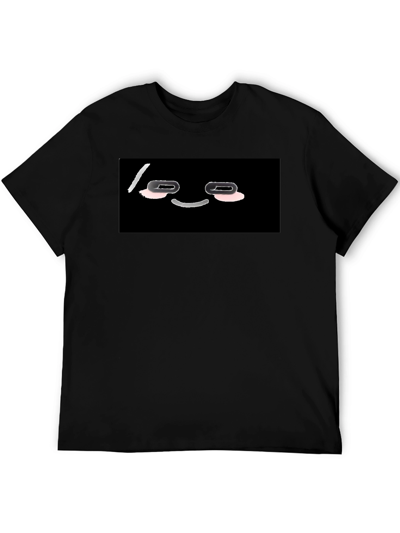 Black Funny Black T-Shirt with Cartoon Face view 5