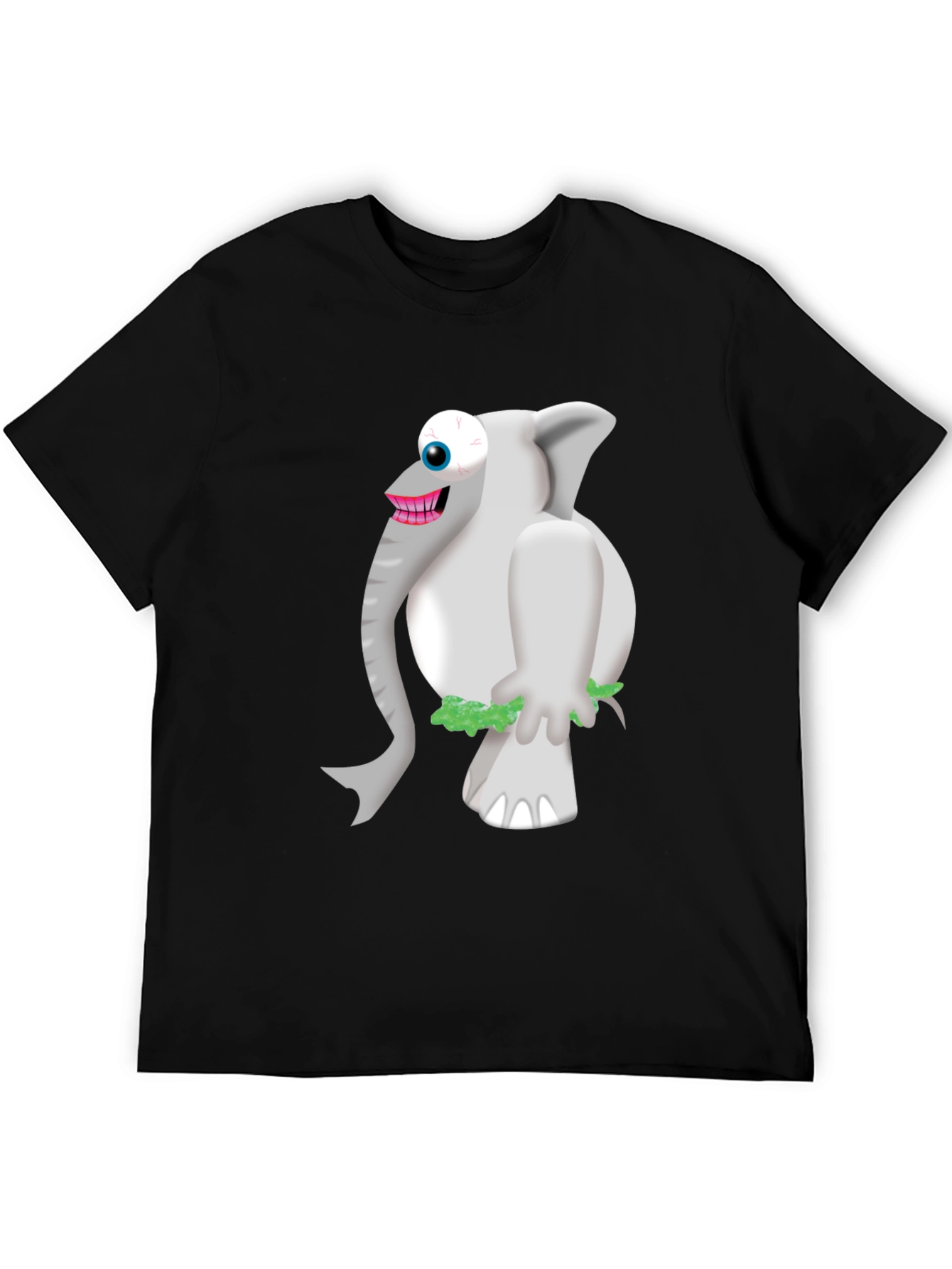 Black Funny Elephant Graphic Tee - Men's Black T-Shirt view 5