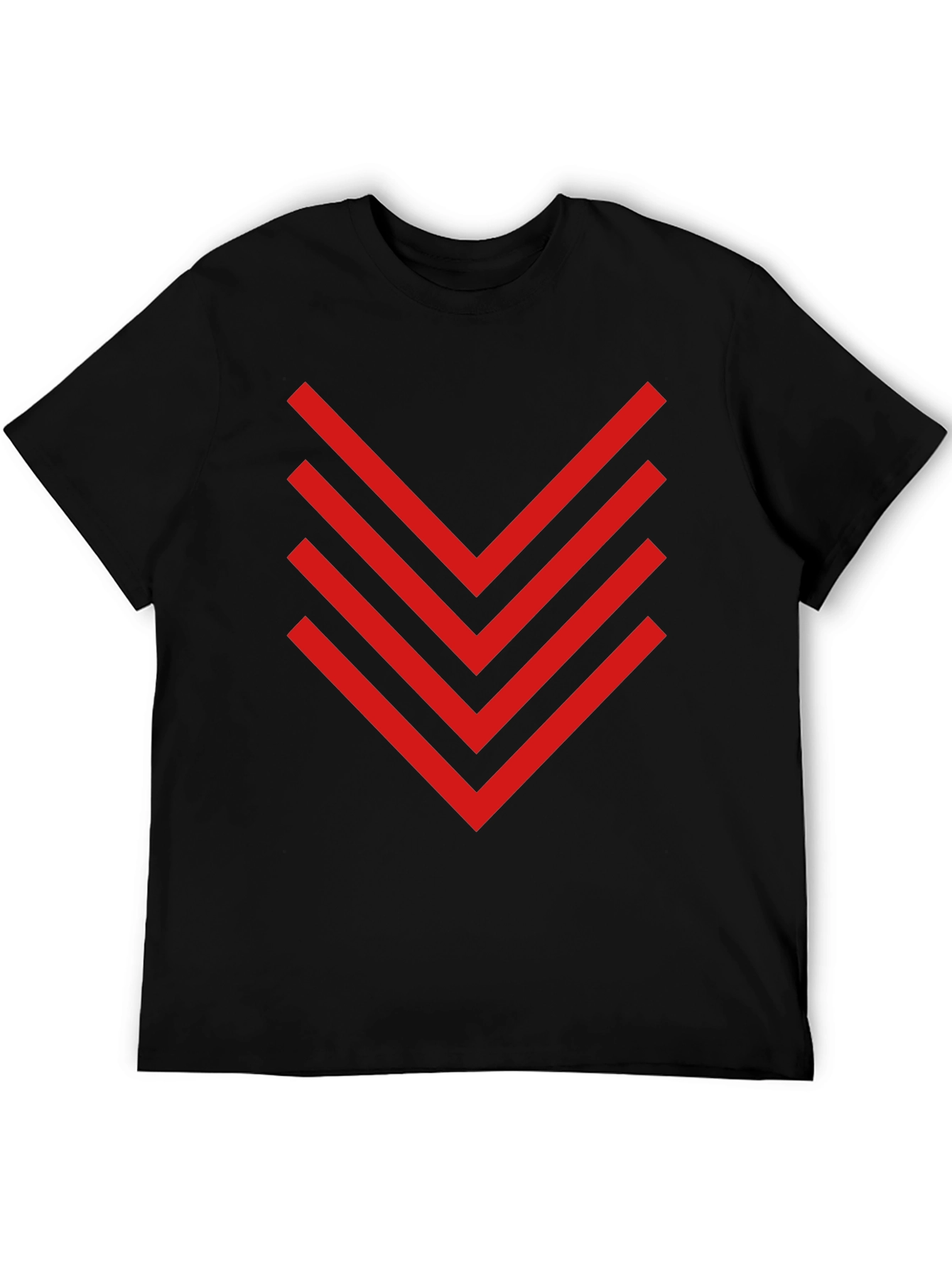Black Red Chevron Graphic Tee - Black Casual Shirt view 5