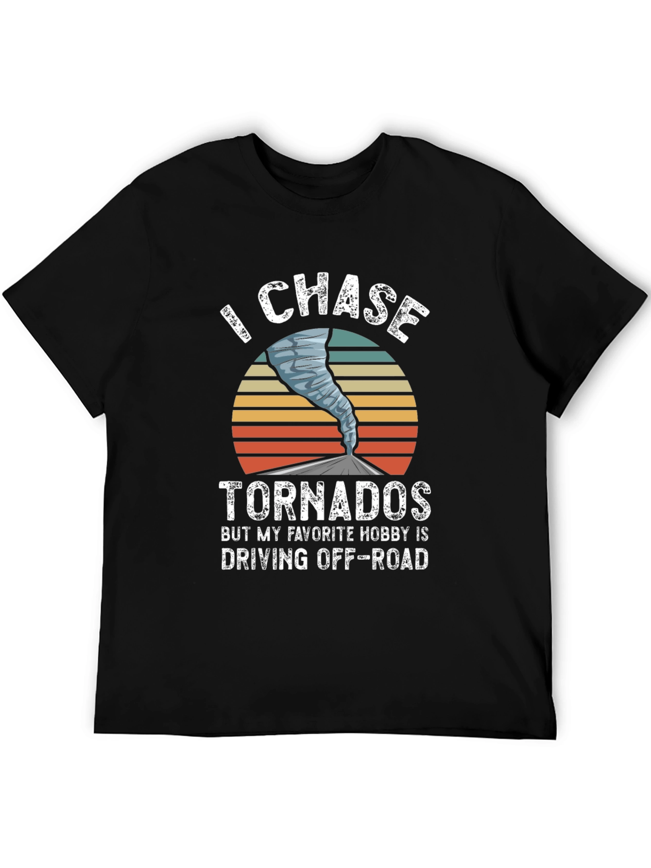 Black I Chase Tornadoes Men's Graphic T-Shirt view 5