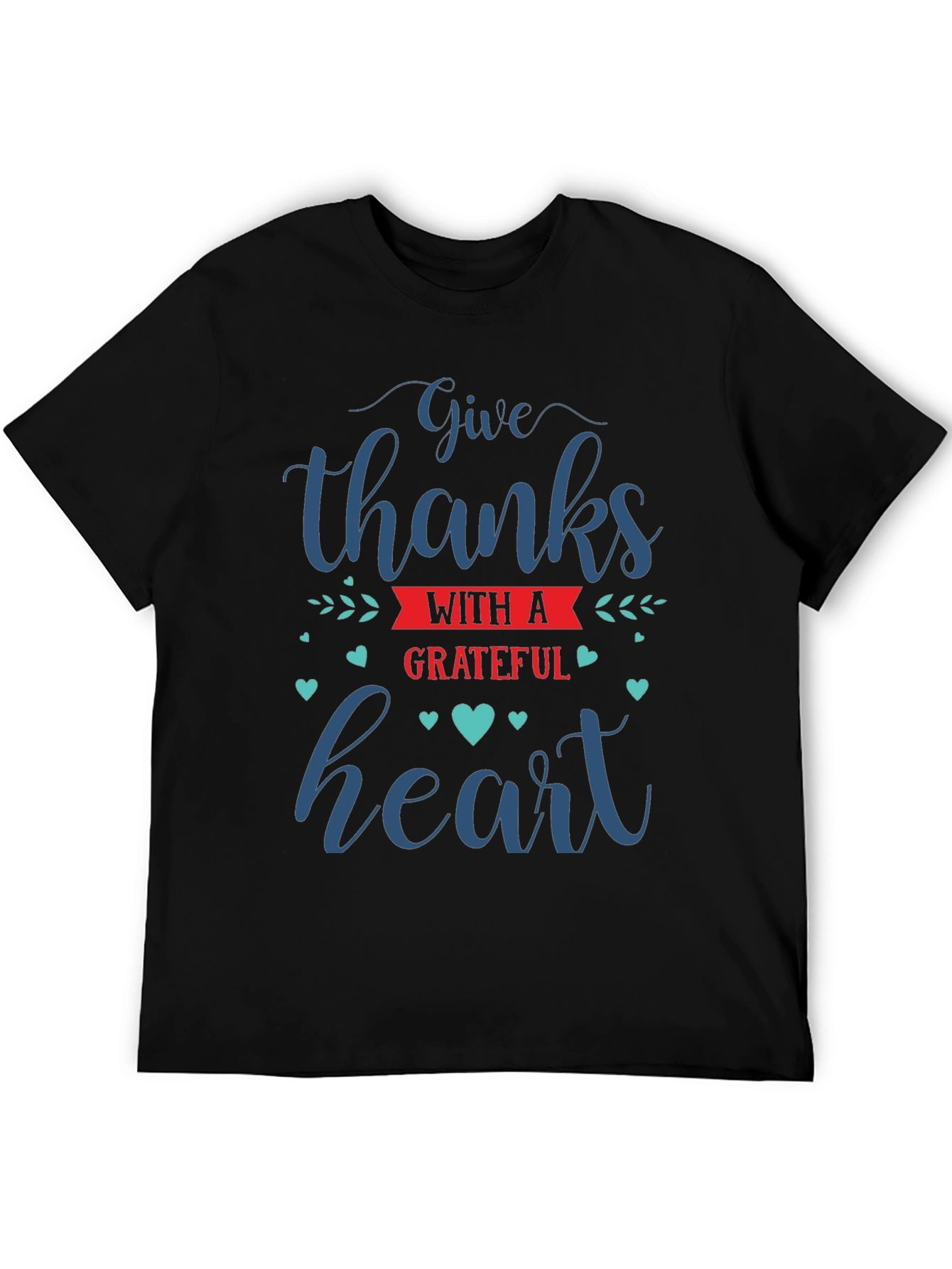 Black Give Thanks Grateful Heart T-Shirt view 5