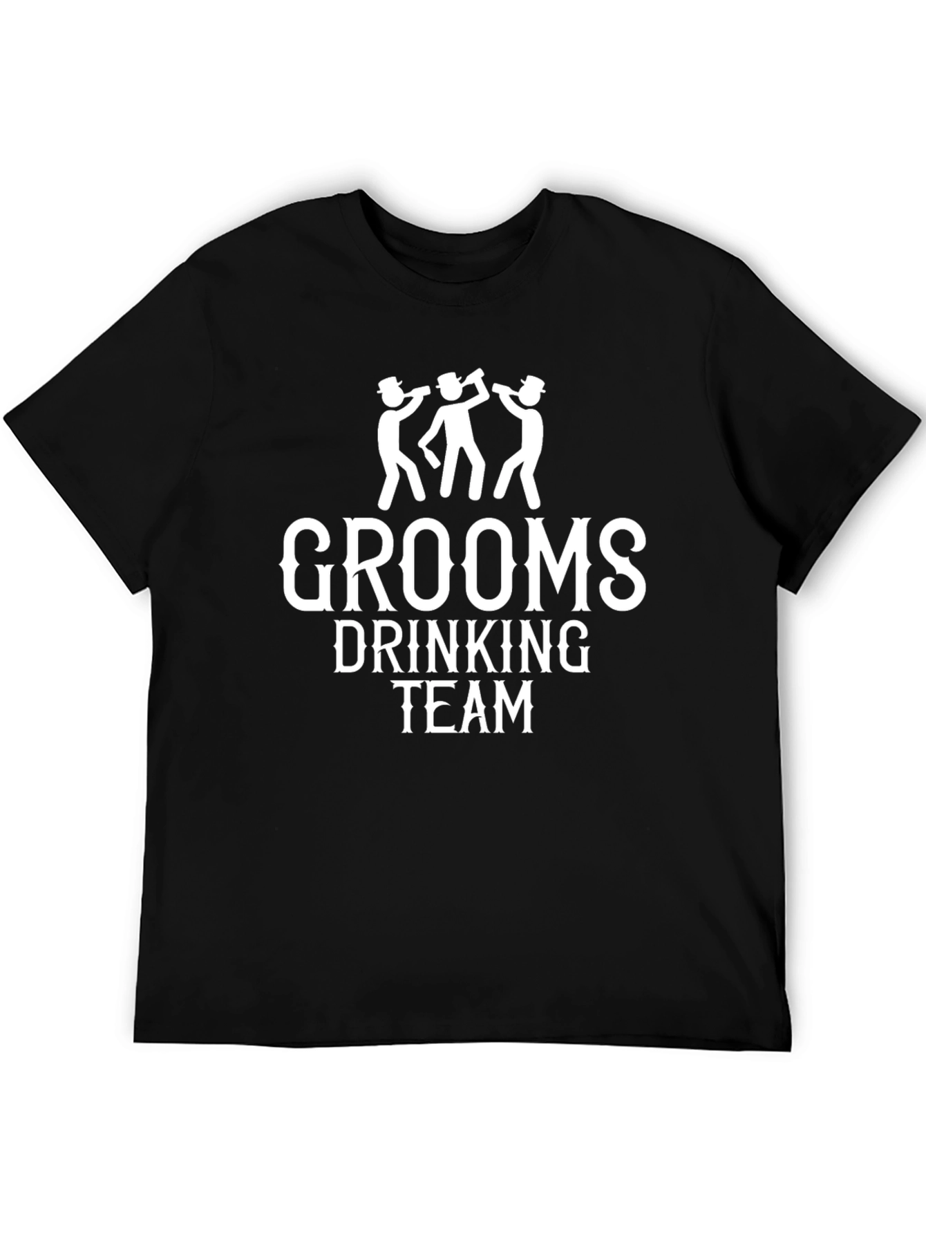 Black Grooms Drinking Team T-Shirt - Black view 5
