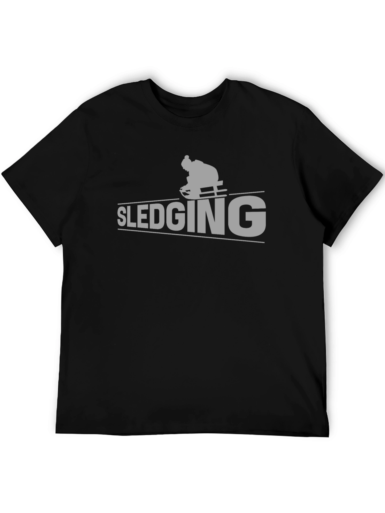 Black Sledging Graphic Tee - Winter Sport Shirt view 5