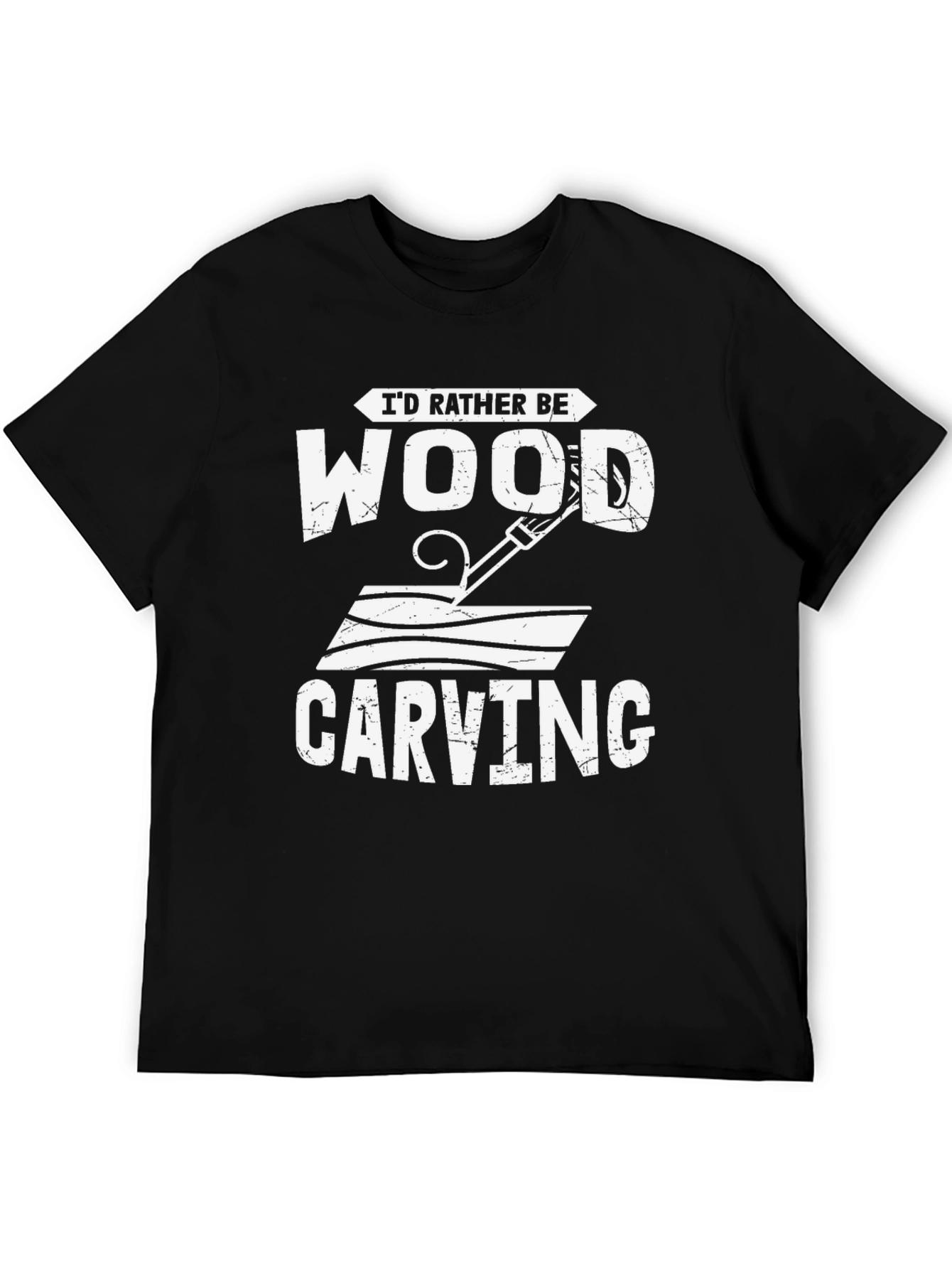 Black I'd Rather Be Wood Carving T-Shirt view 5