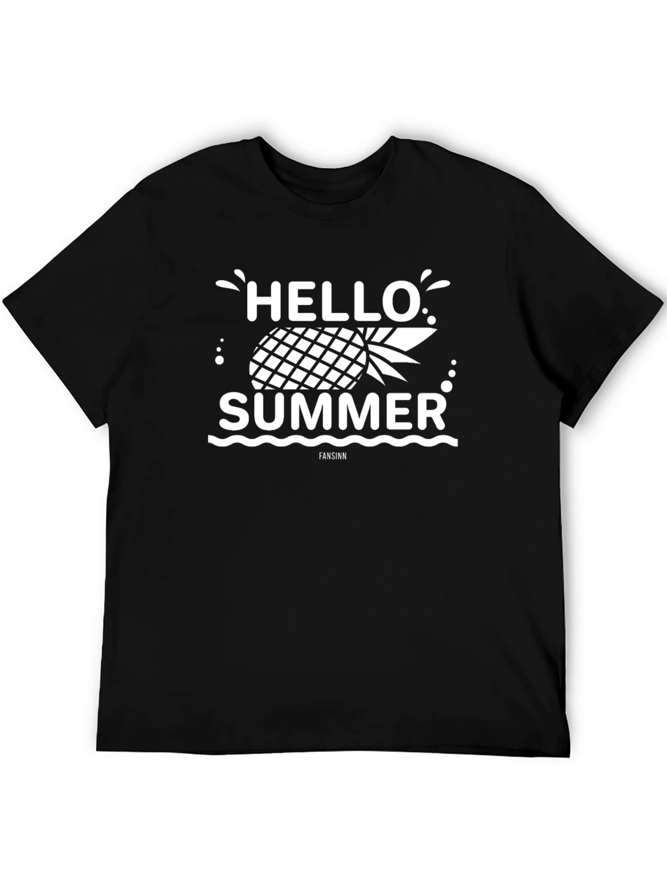 Black Hello Summer Pineapple T-Shirt - Black view 5