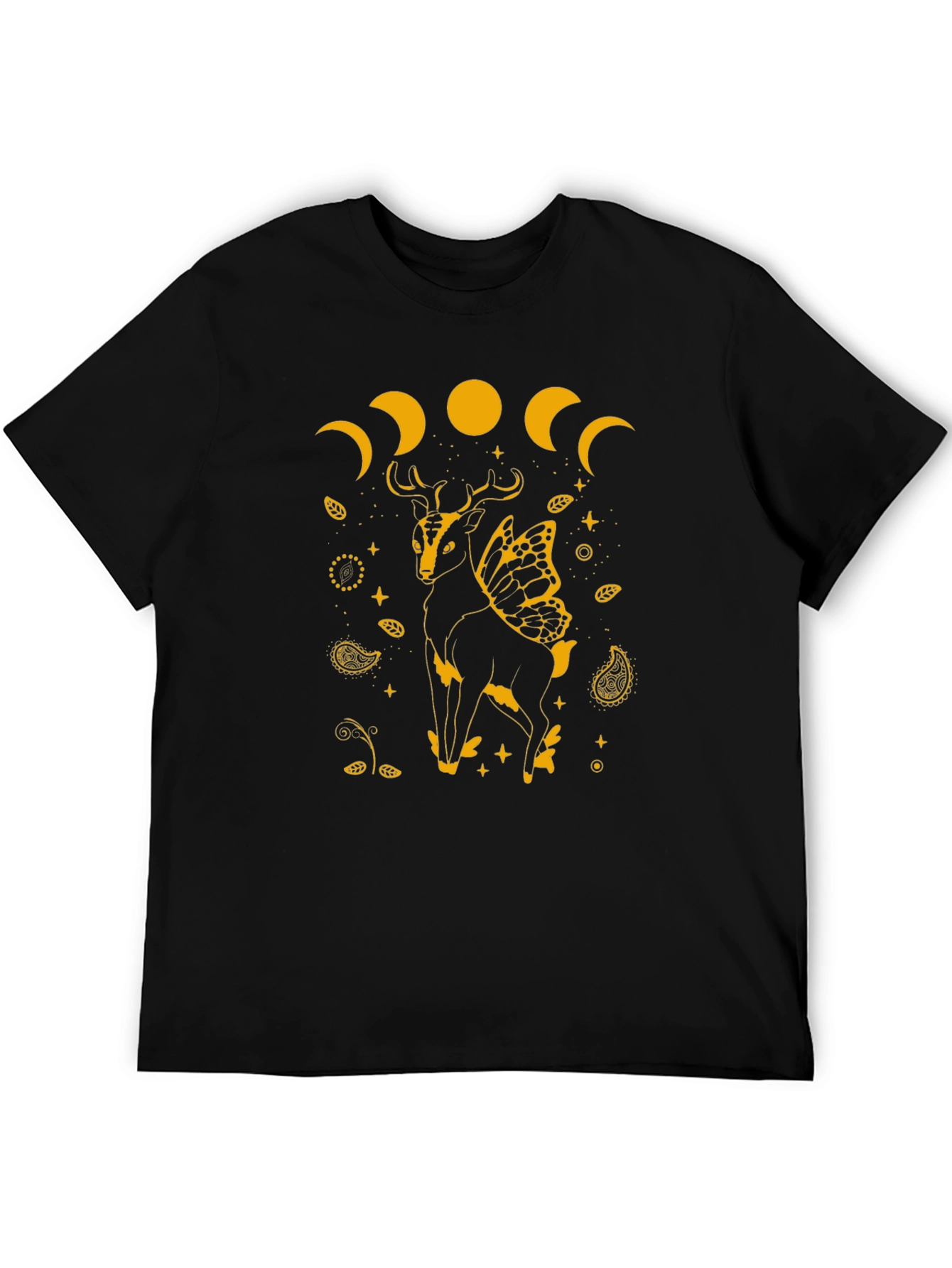 Black Deer Moon Phase Graphic Tee view 5
