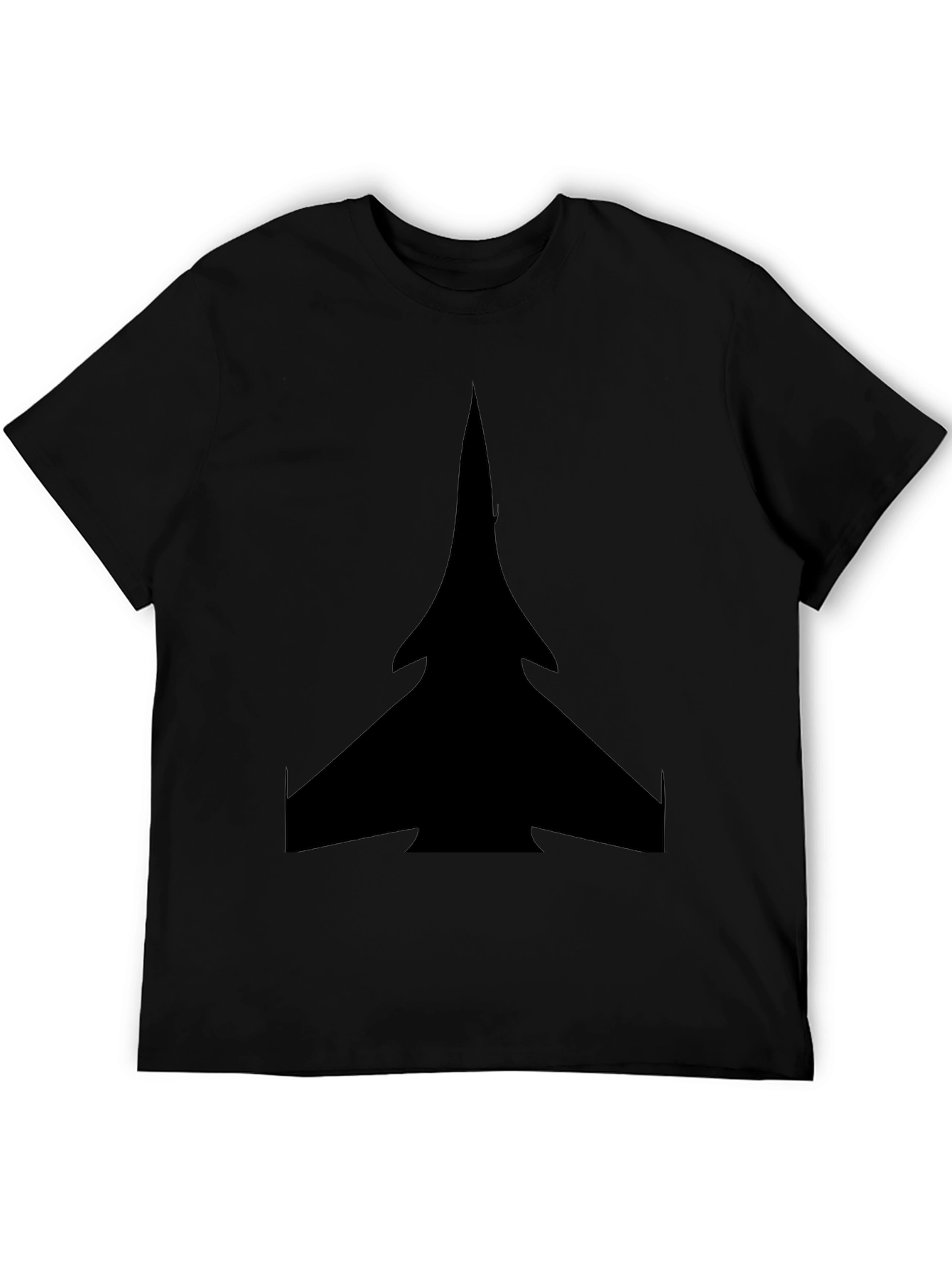 Black Stealth Jet Graphic Tee - Black Cotton T-Shirt view 5