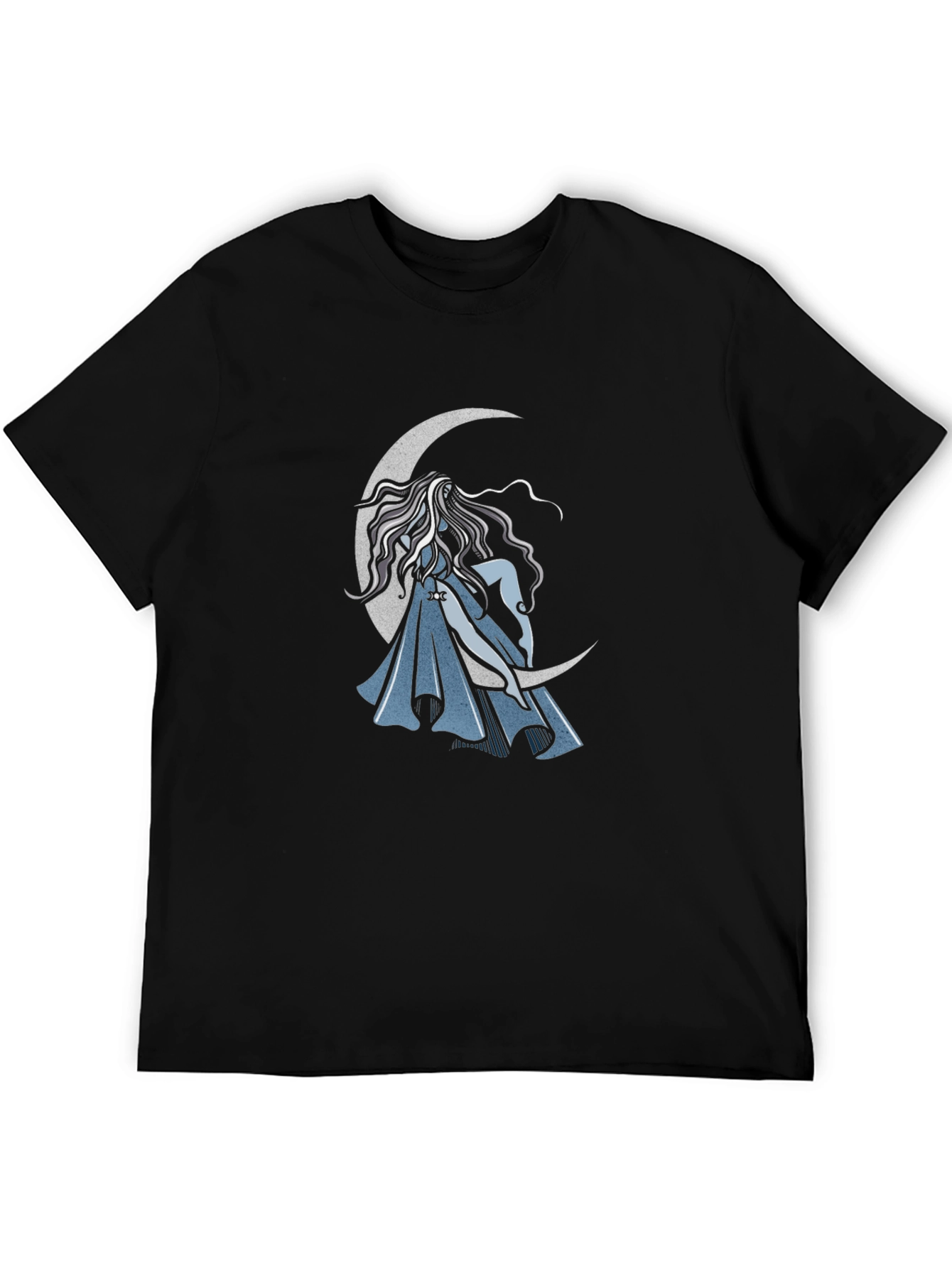 Black Mystic Moon Maiden Graphic Tee - Black view 5