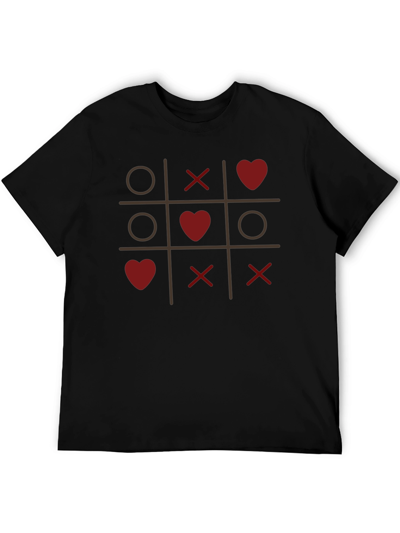 Black Tic-Tac-Toe Love T-Shirt - Valentine's Day Special view 5