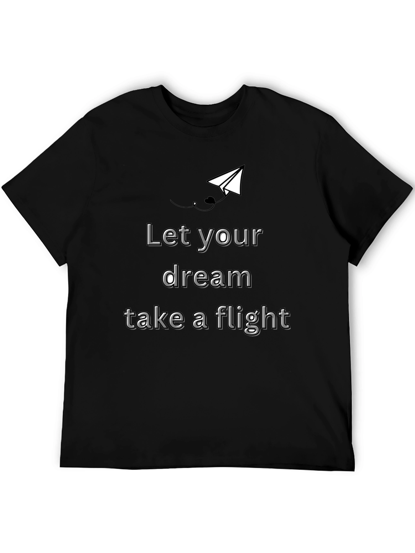 Black Dream Flight T-Shirt - Motivational Design view 5
