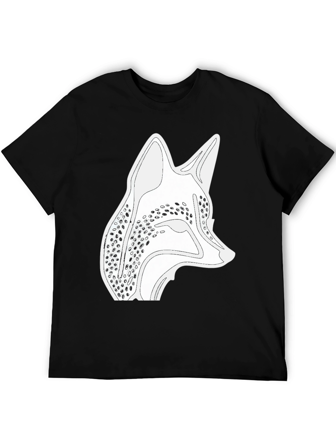 Black Black T-Shirt with Fox Graphic Print view 5