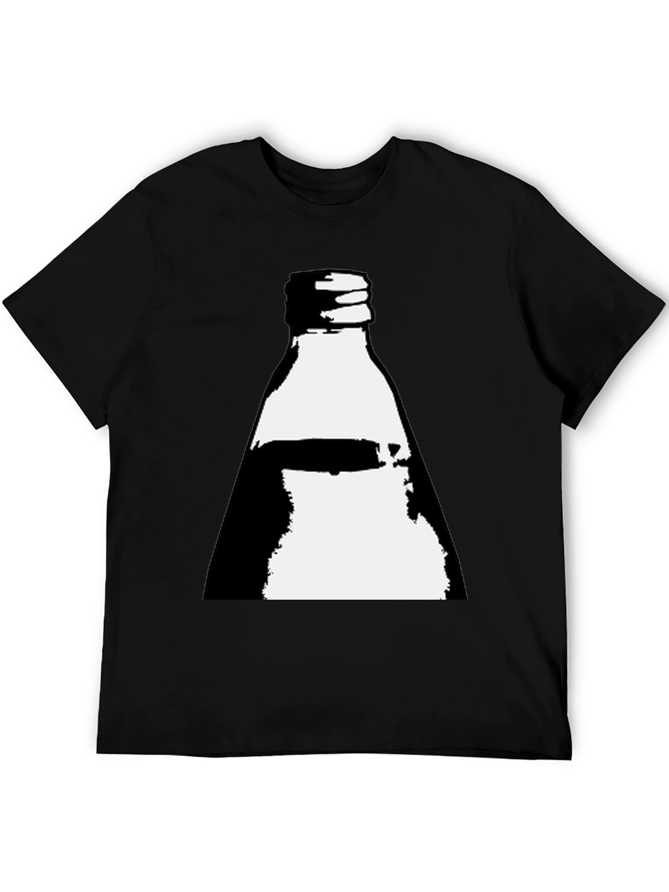 Retro Bottle Graphic Tee - Cool Black T-Shirt - 5