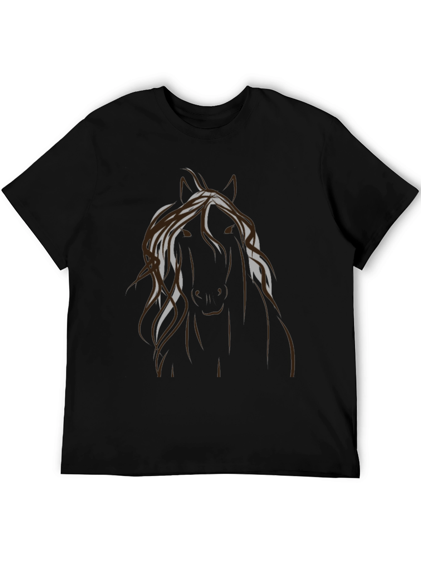 Black Horse Graphic T-Shirt - Black Cotton Blend view 5
