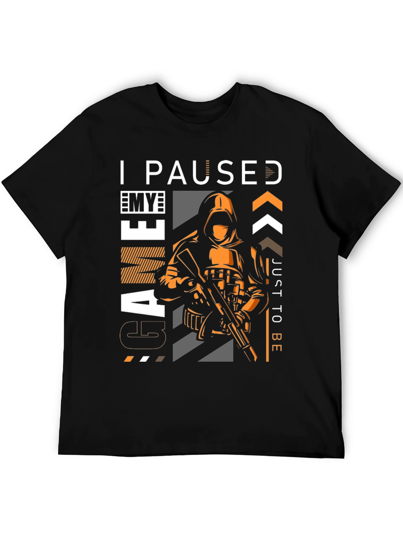 Black I Paused My Game T-Shirt view 5