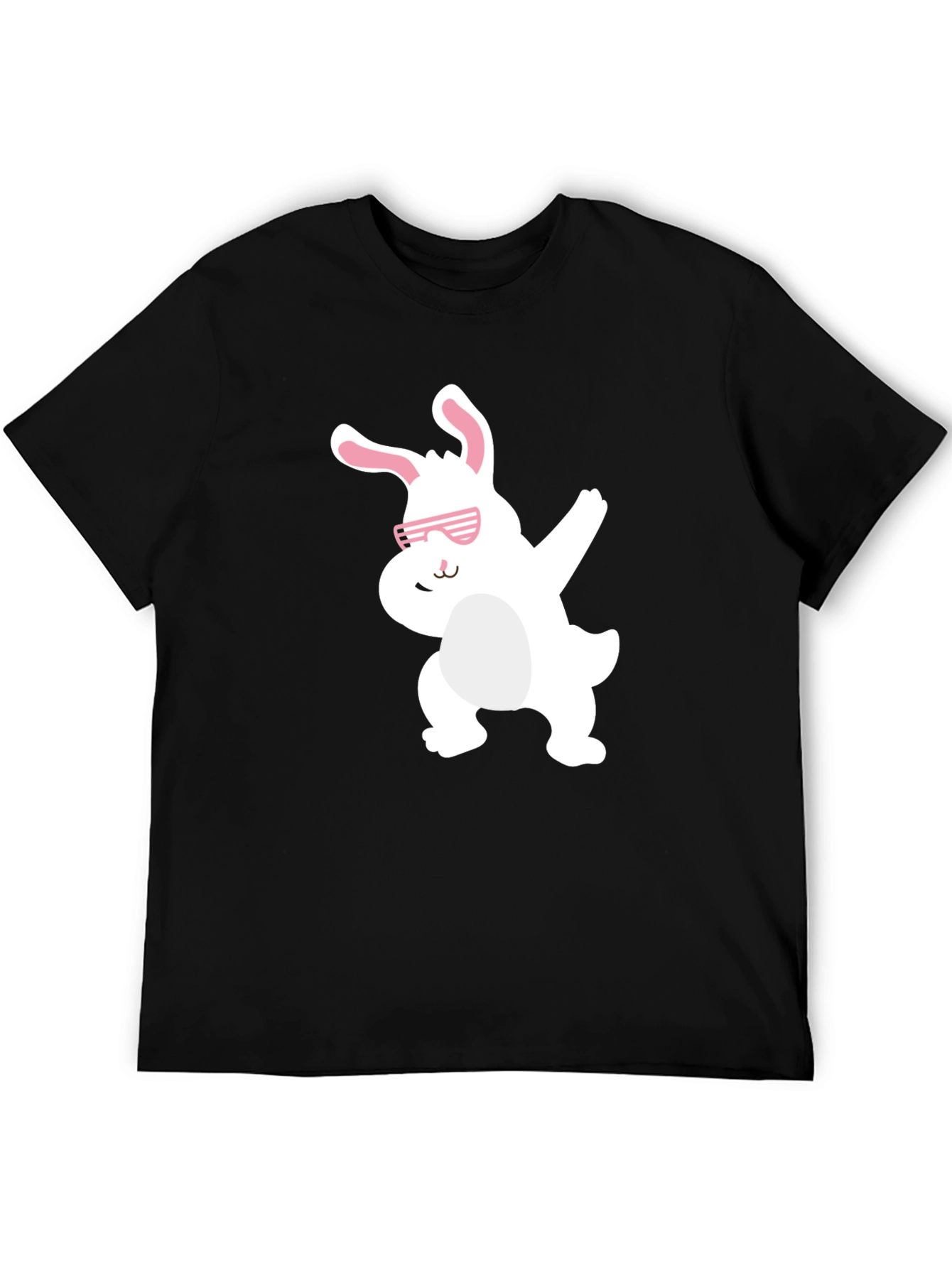 Black Funny Easter Bunny Dabbing Black T-Shirt view 5