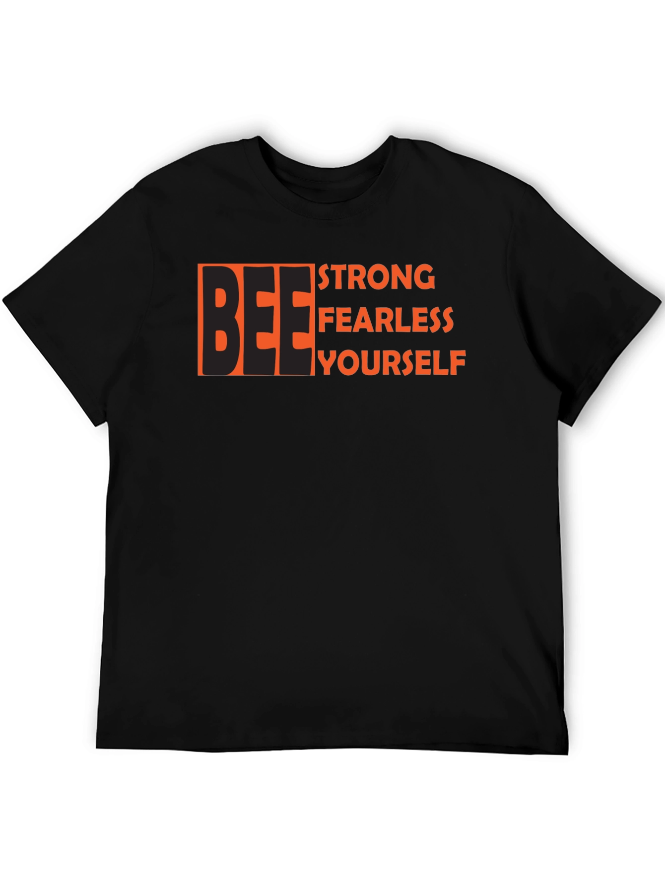 Black Be Strong Fearless Yourself Black Graphic Tee view 5