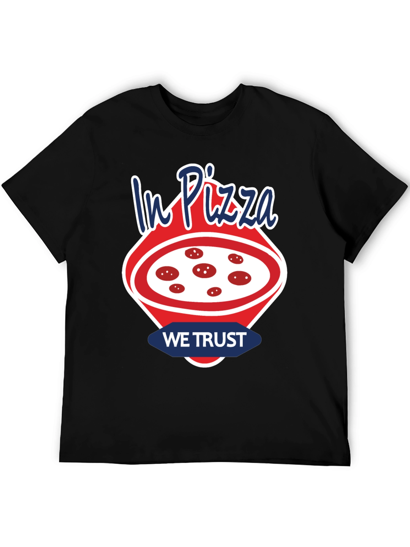 Black In Pizza We Trust T-Shirt - Funny Foodie Tee view 5