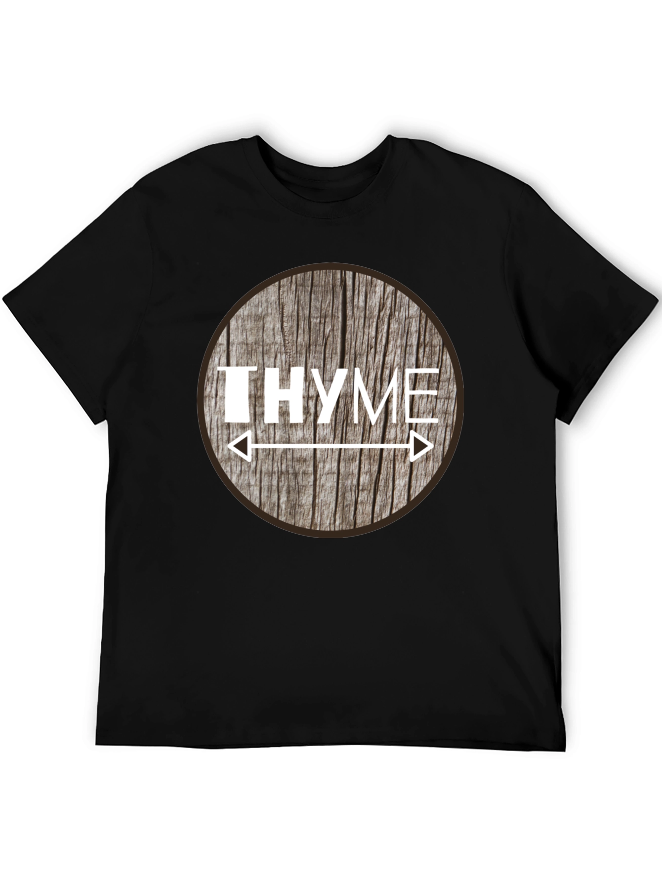 Black Funny Thyme Herb Pun T-Shirt view 5