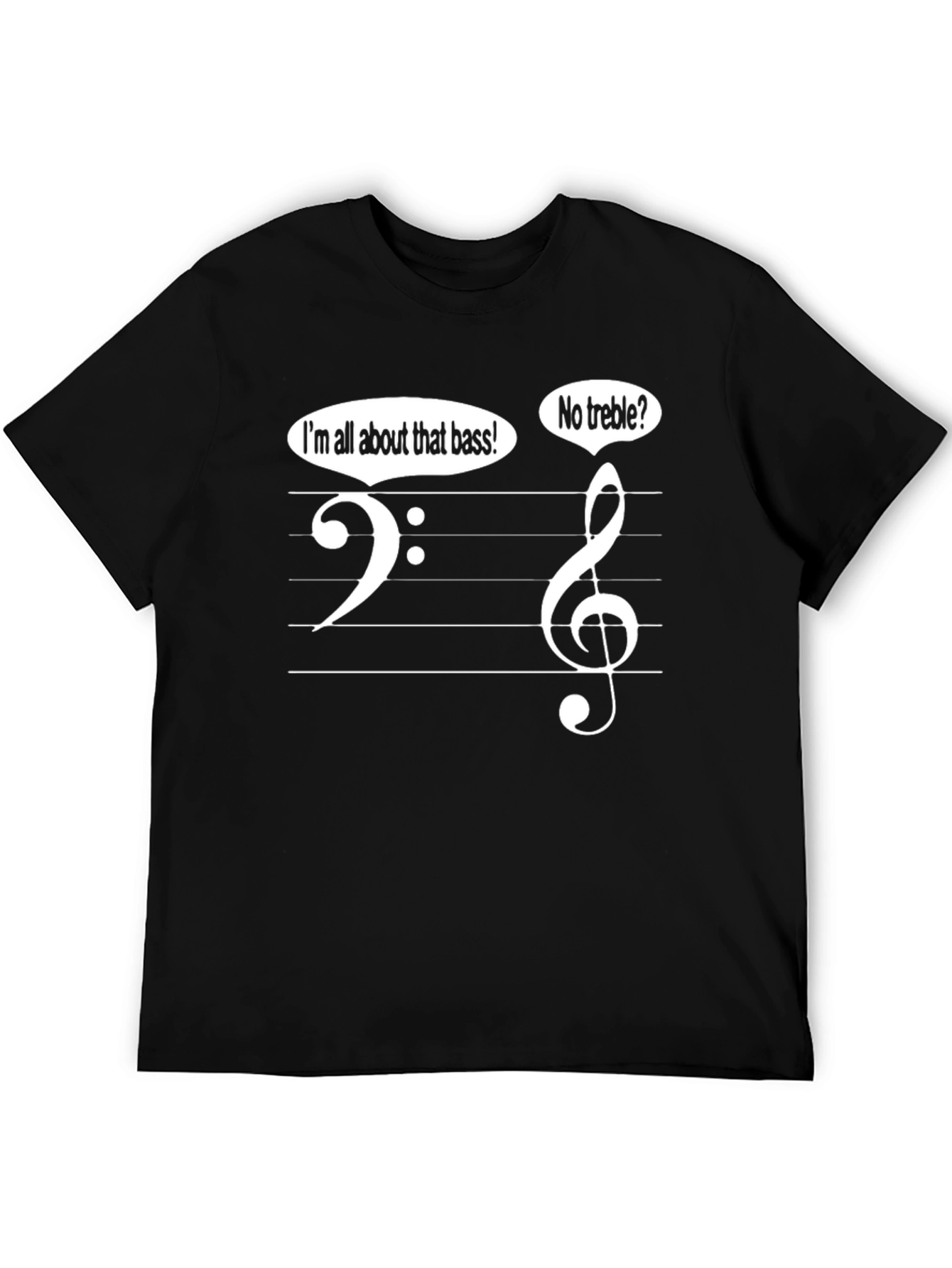 Black Music Humor T-Shirt - All About That Bass No Treble view 5