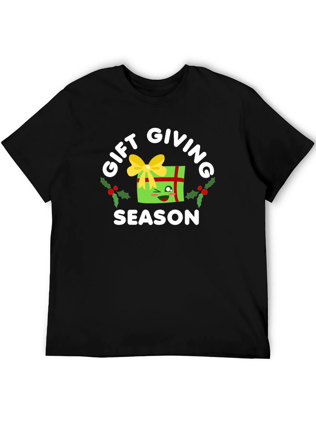 Black Gift Giving Season Holiday Graphic Tee view 5