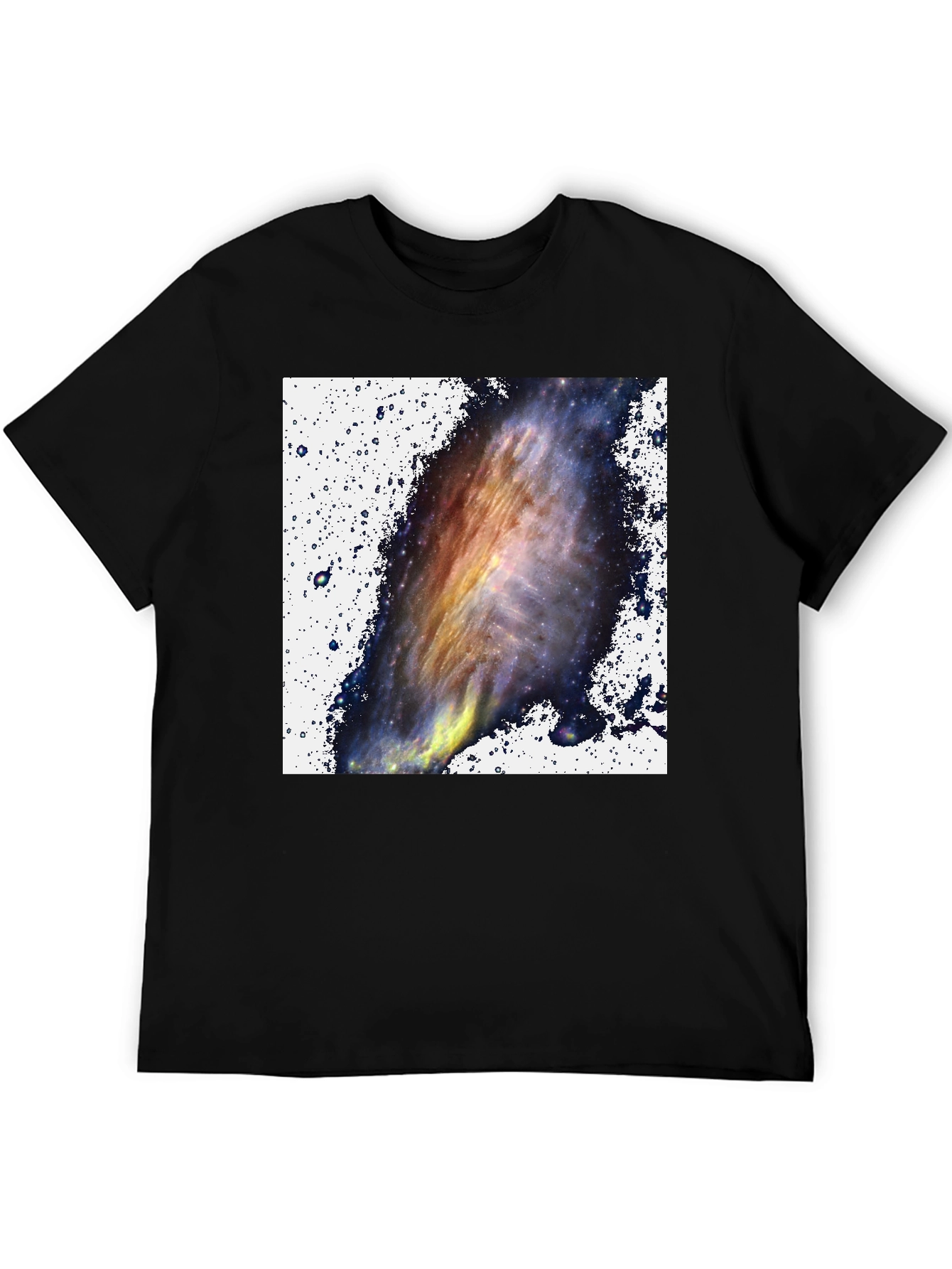 Black Galaxy Print Black T-Shirt - Celestial Style view 5