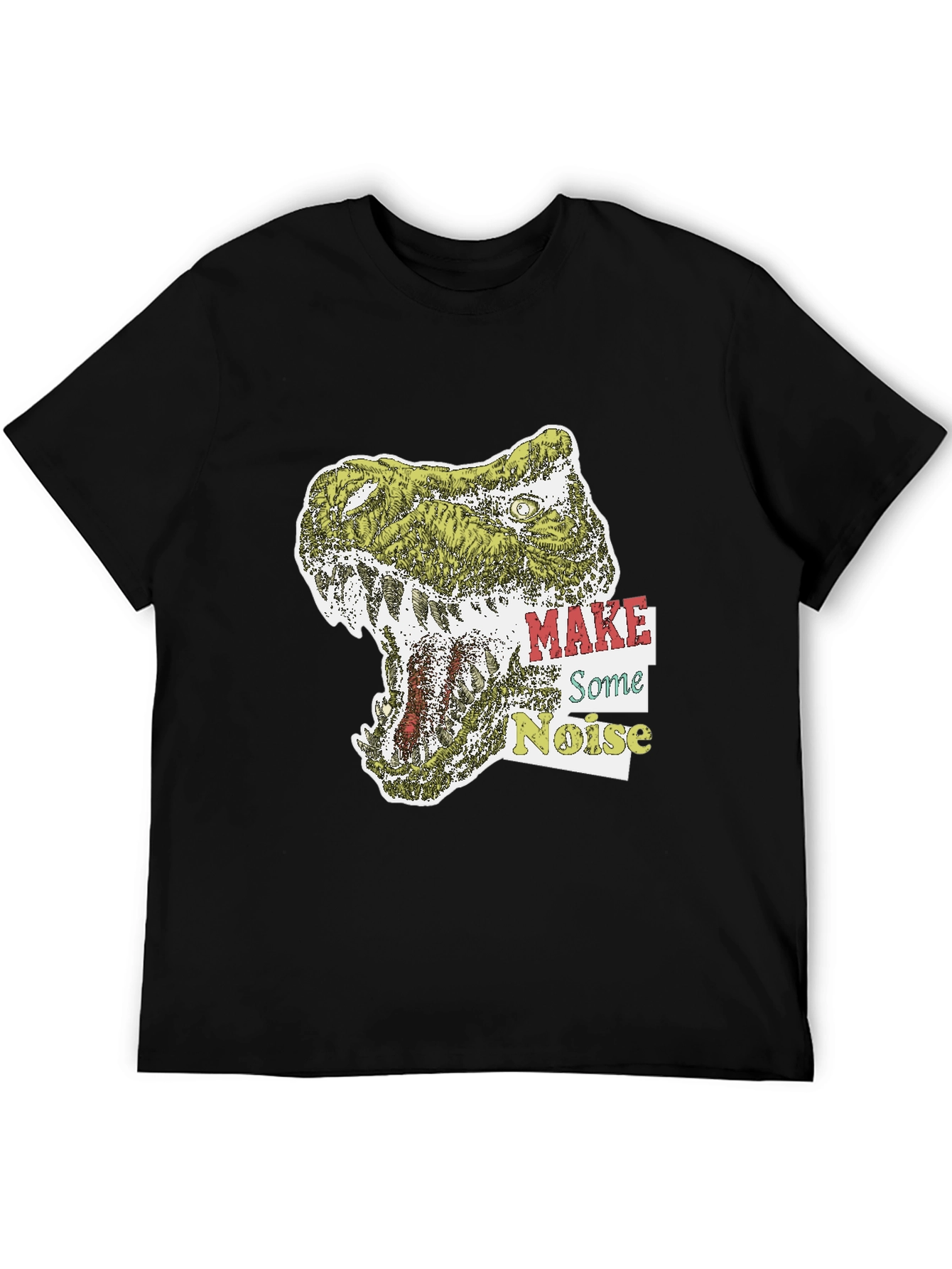 Black Dino Roar Graphic Tee - Make Some Noise T-Shirt view 5