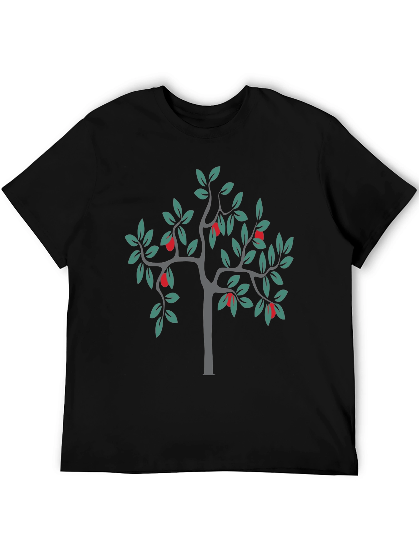 Black Stylish Black Tree Graphic Tee view 5