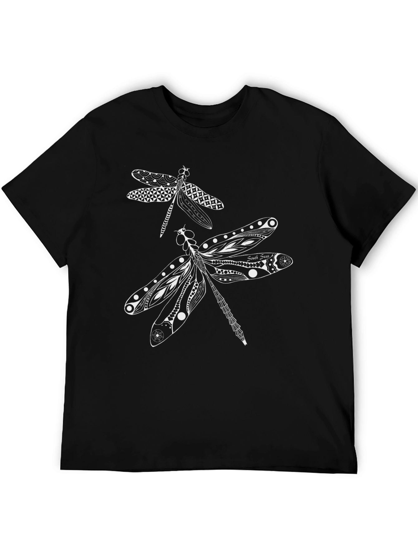 Black Dragonfly Graphic Print Black T-Shirt view 5