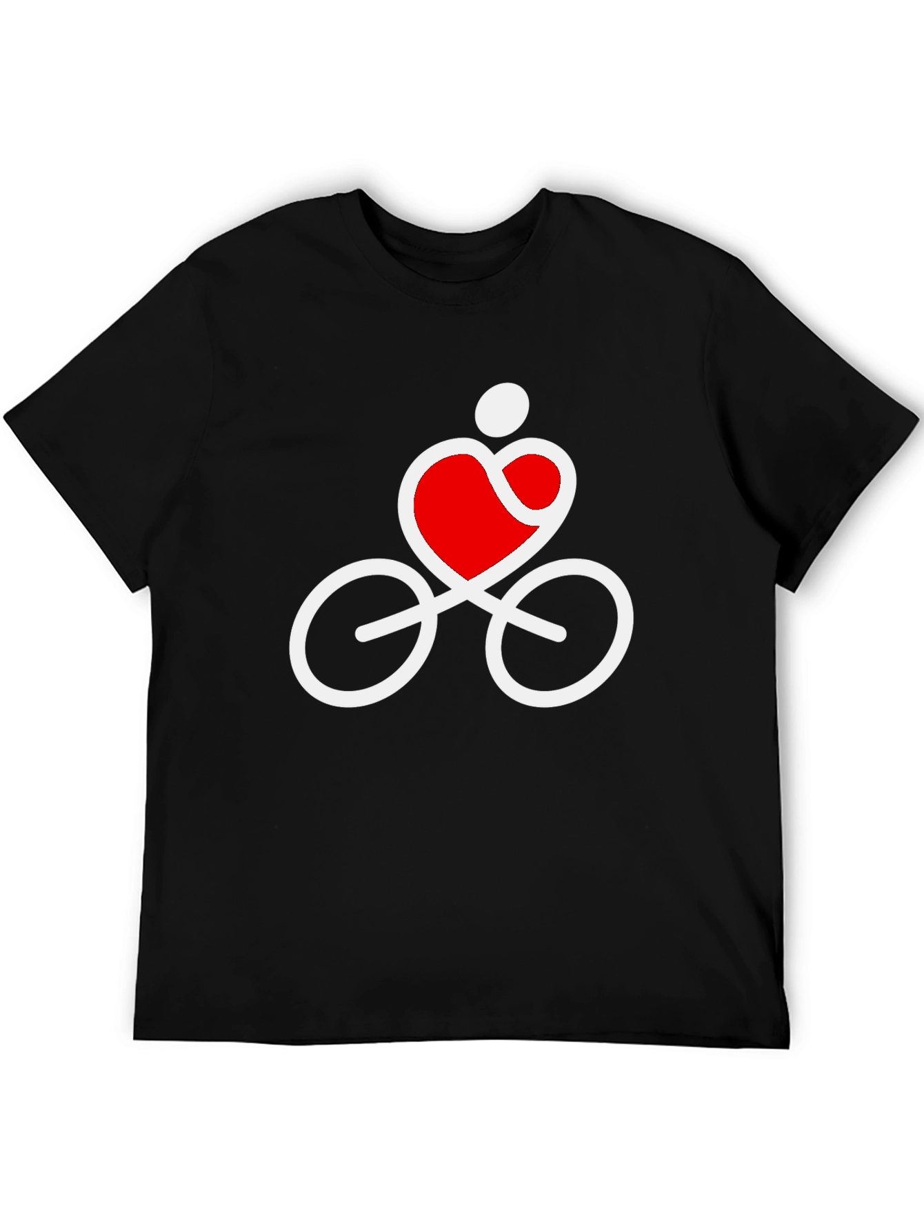 Black Heart Cycling Graphic Tee - Soft Cotton Blend view 5