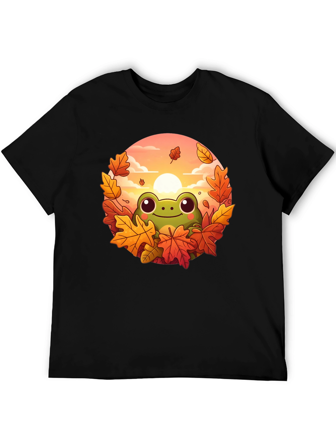 Black Fall Frog Graphic Tee - Autumn Vibes view 5
