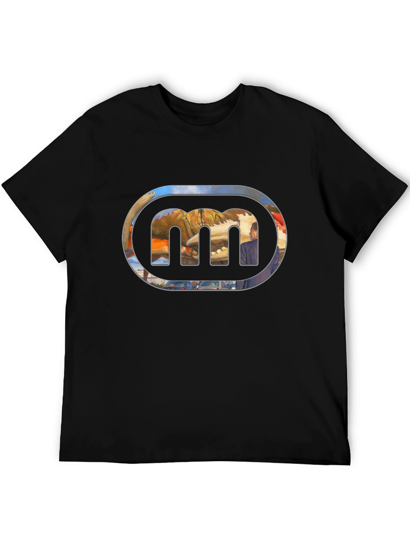 Black Black Tee with Abstract Graphic view 5