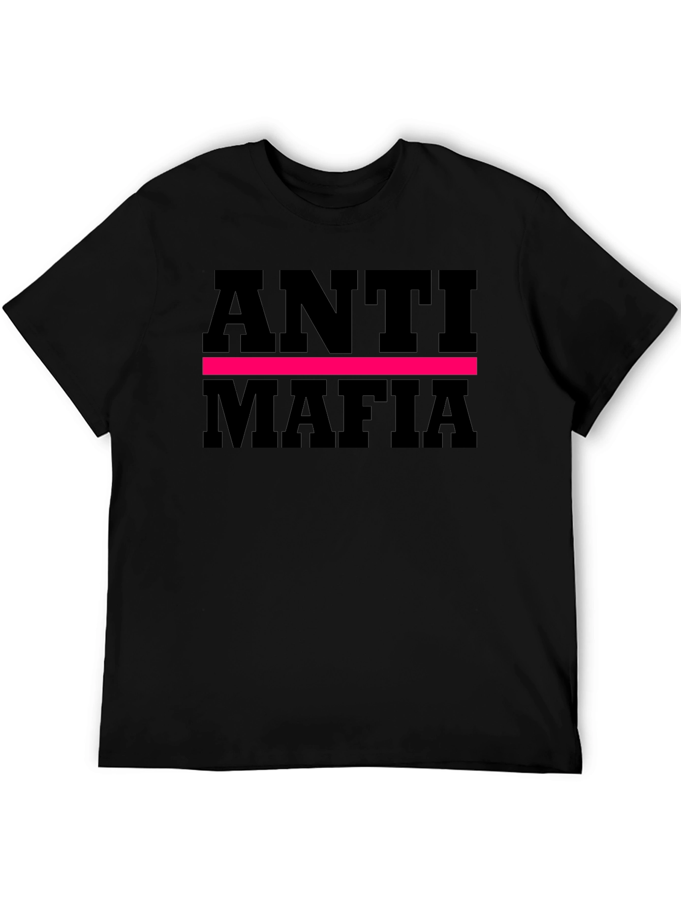 Black Anti Mafia Graphic Tee - Bold Statement Shirt view 5