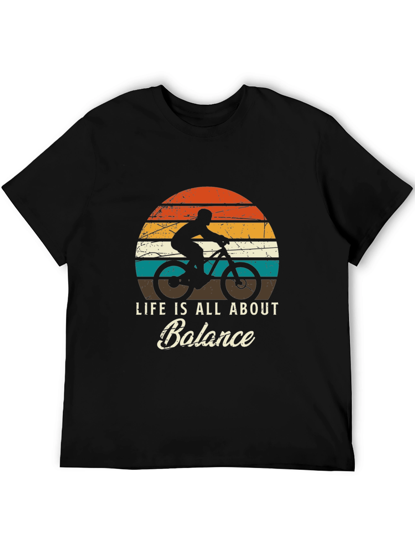 Black Life is All About Balance T-Shirt - Mountain Bike Design view 5