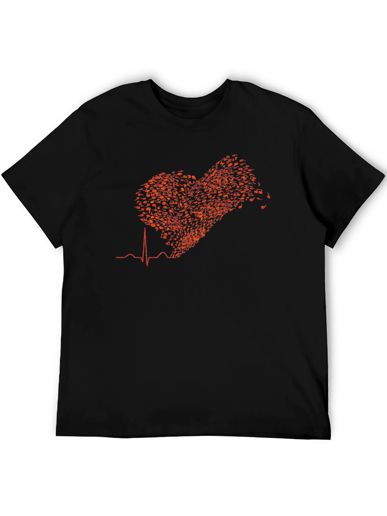 Black Musical Heartbeat T-Shirt - Black view 5