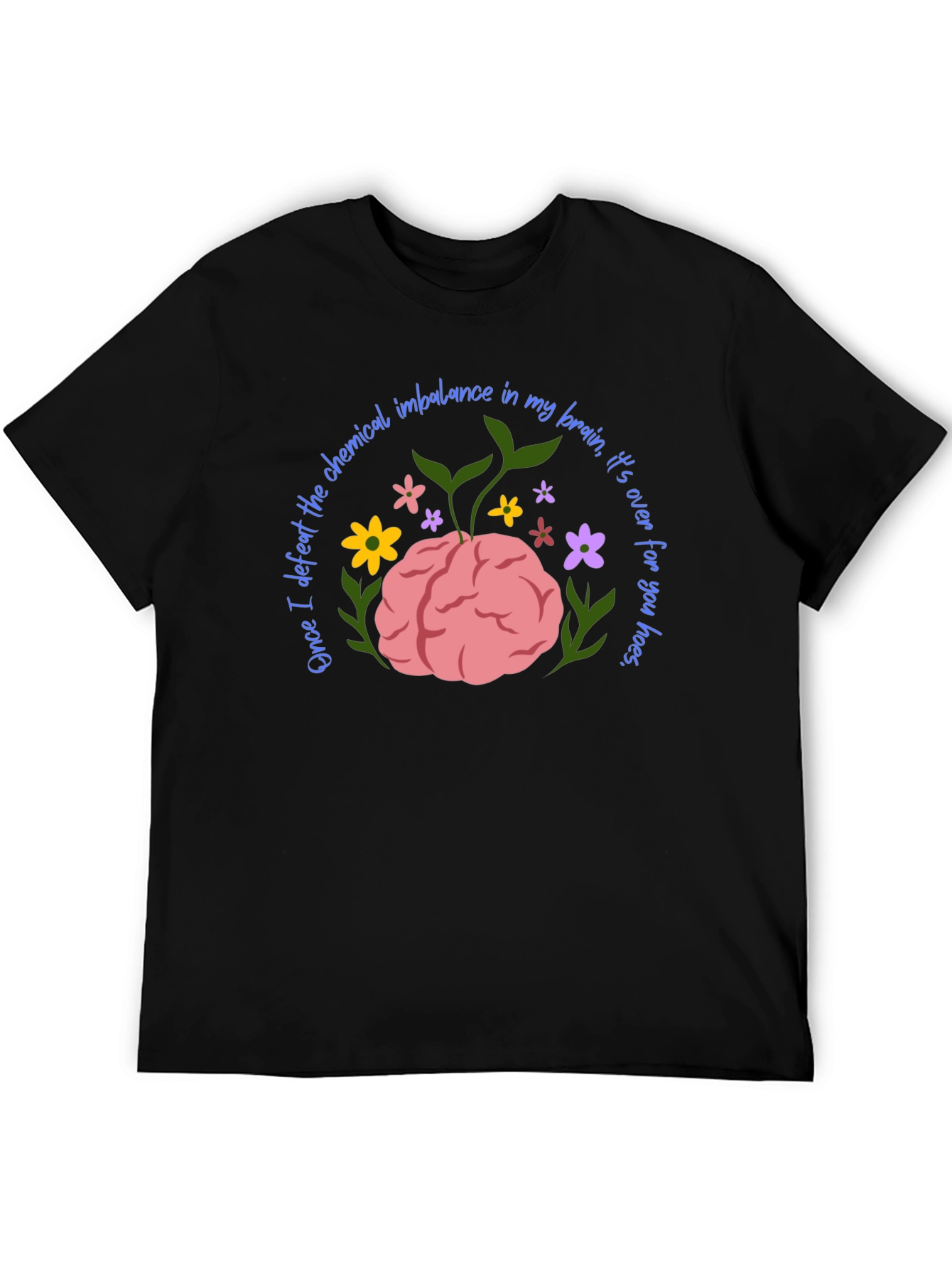 Black Chemical Imbalance Brain T-Shirt view 5