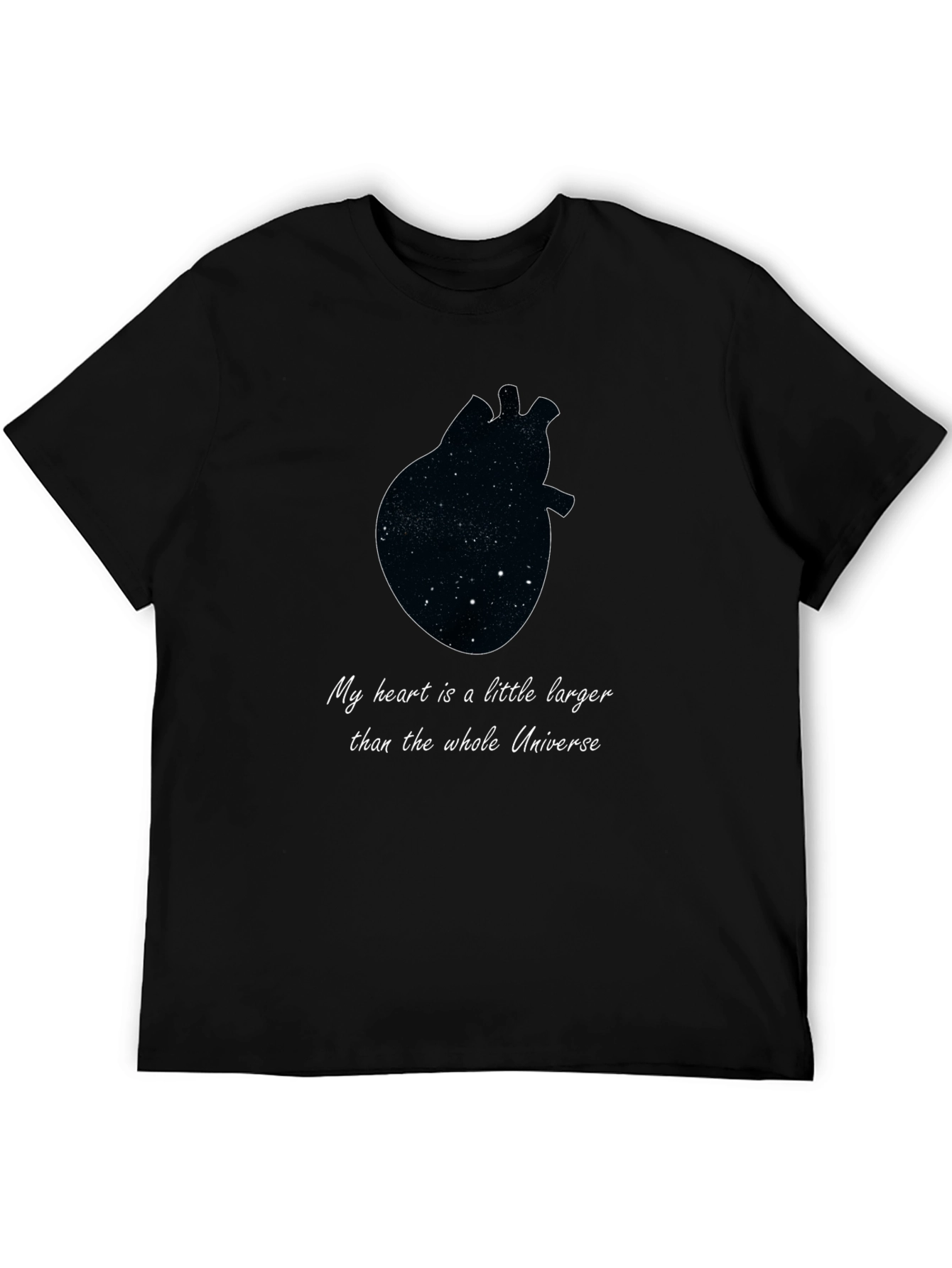 Black Cosmic Heart T-Shirt - Unisex Galaxy Tee view 5