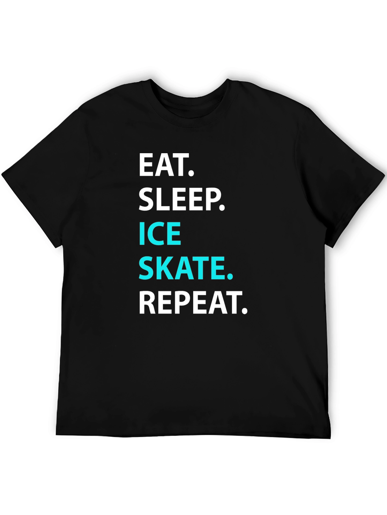 Black Eat Sleep Ice Skate Repeat T-Shirt view 5