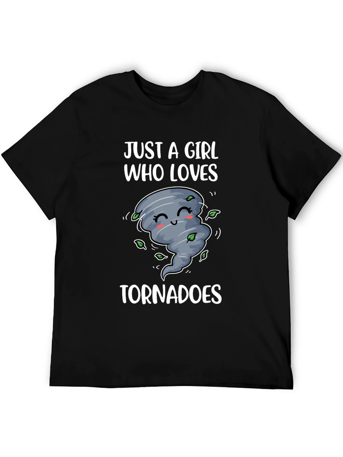 Black Cute Tornado Graphic Tee - Just A Girl Who Loves Tornadoes view 5