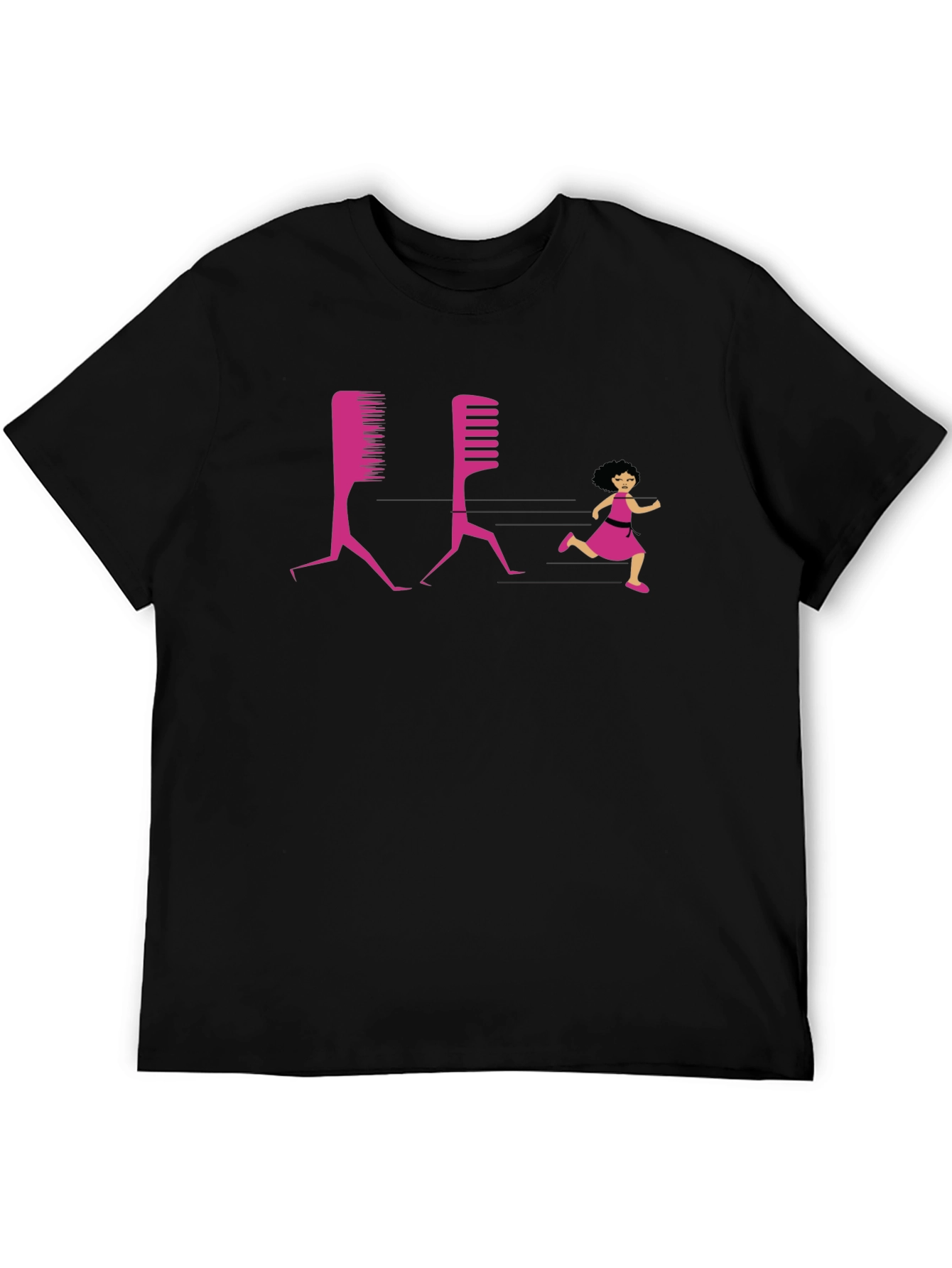 Black Funny Hairdresser T-Shirt Running Comb Design view 5