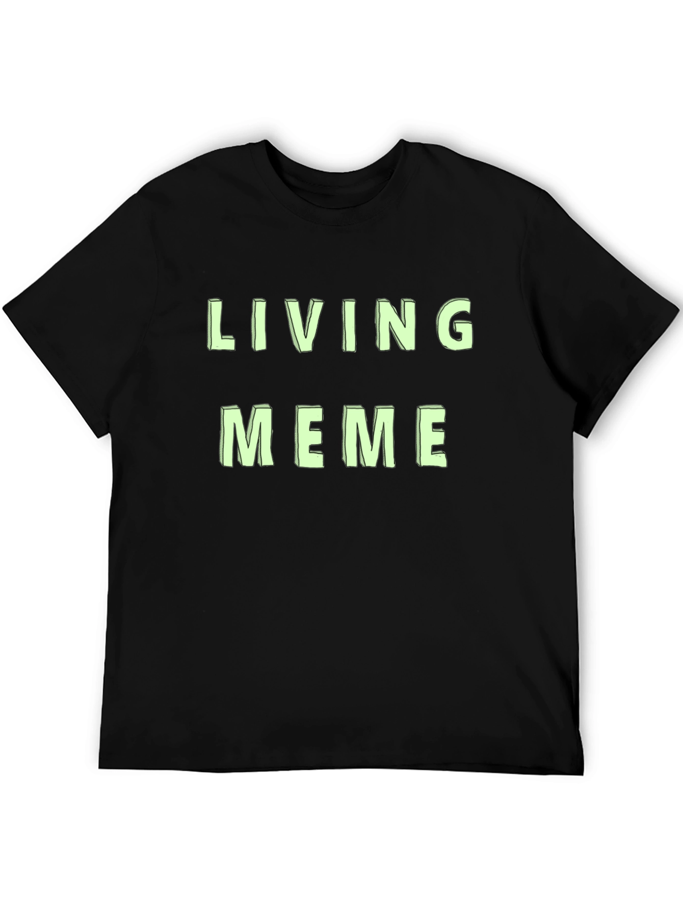 Black Living Meme Graphic Tee - Funny Slogan Shirt view 5