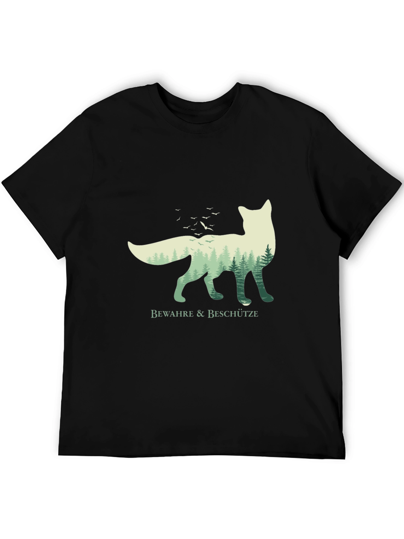 Black Nature Fox Graphic Tee - Bewahre & Beschütze view 5