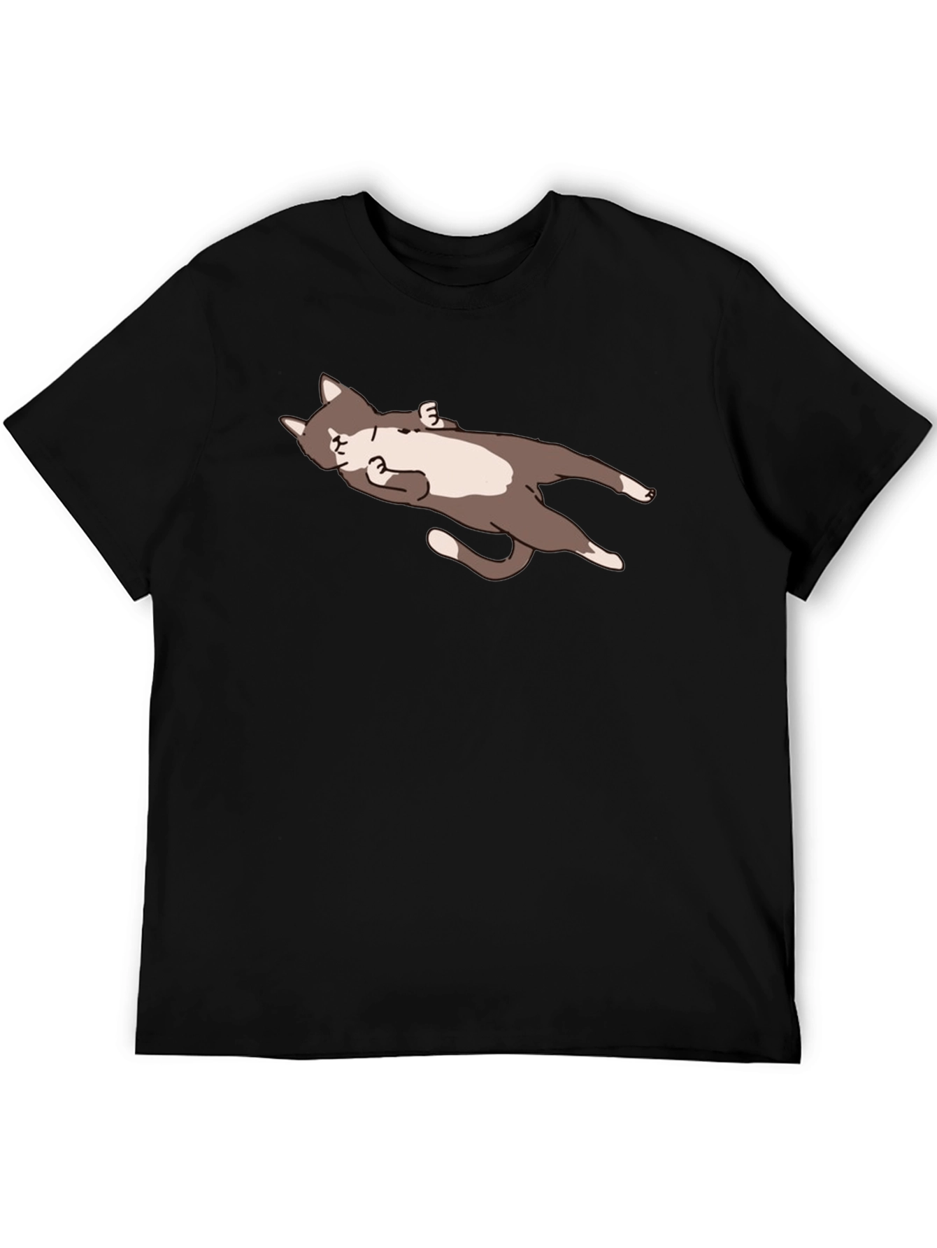 Black Lazy Cat Graphic Tee - Relaxed Fit view 5