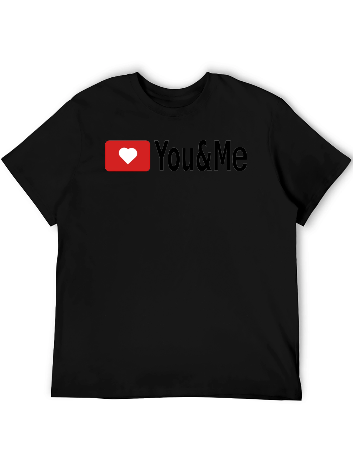 Black You & Me Heart T-Shirt - Black, Short Sleeve view 5