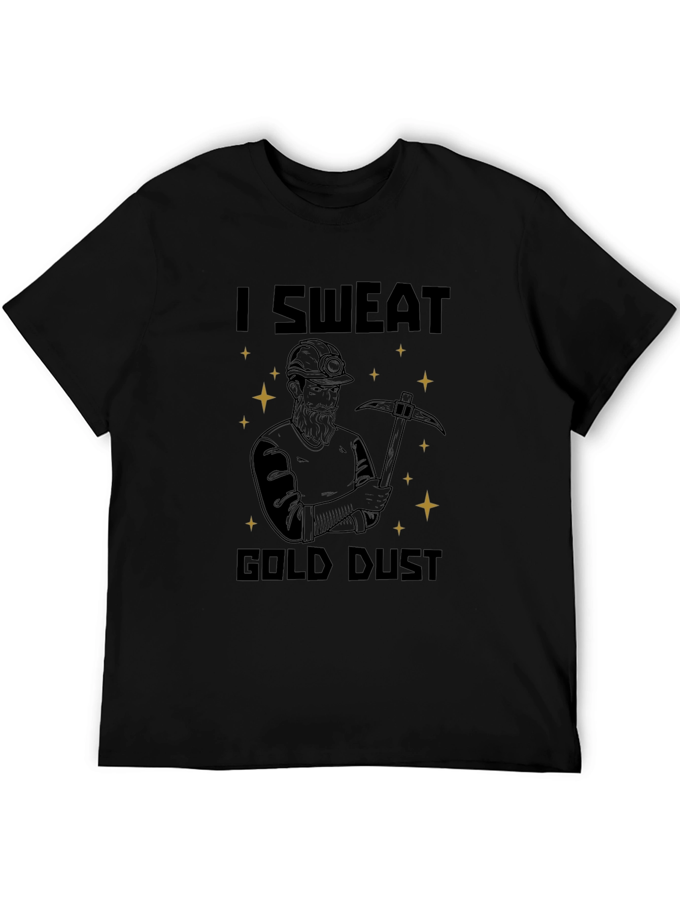 Black I Sweat Gold Dust T-Shirt - Miner Graphic Tee view 5