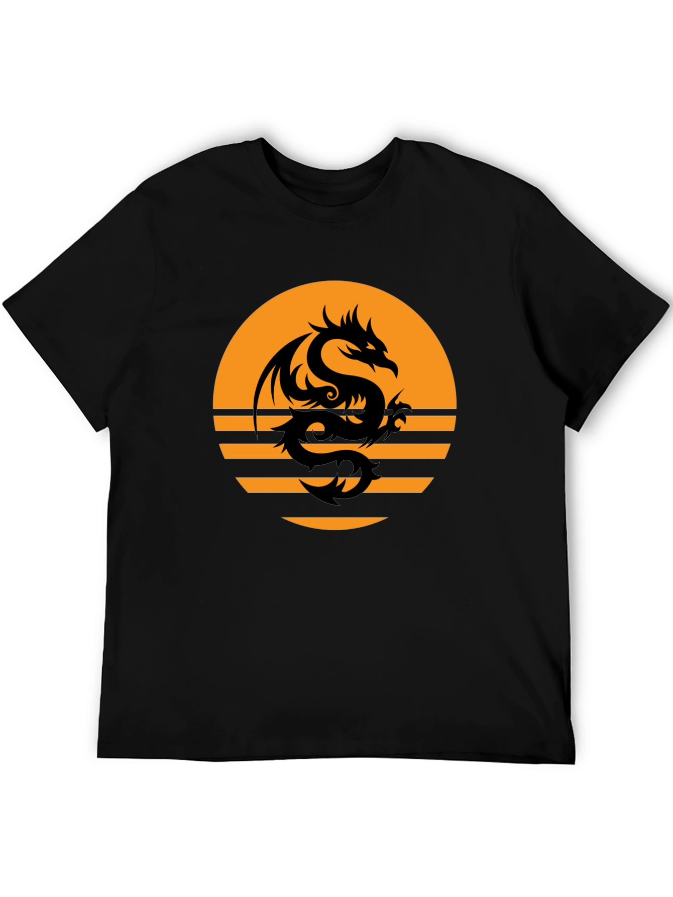 Black Dragon Sunset Graphic Tee - Black Cotton Blend view 5