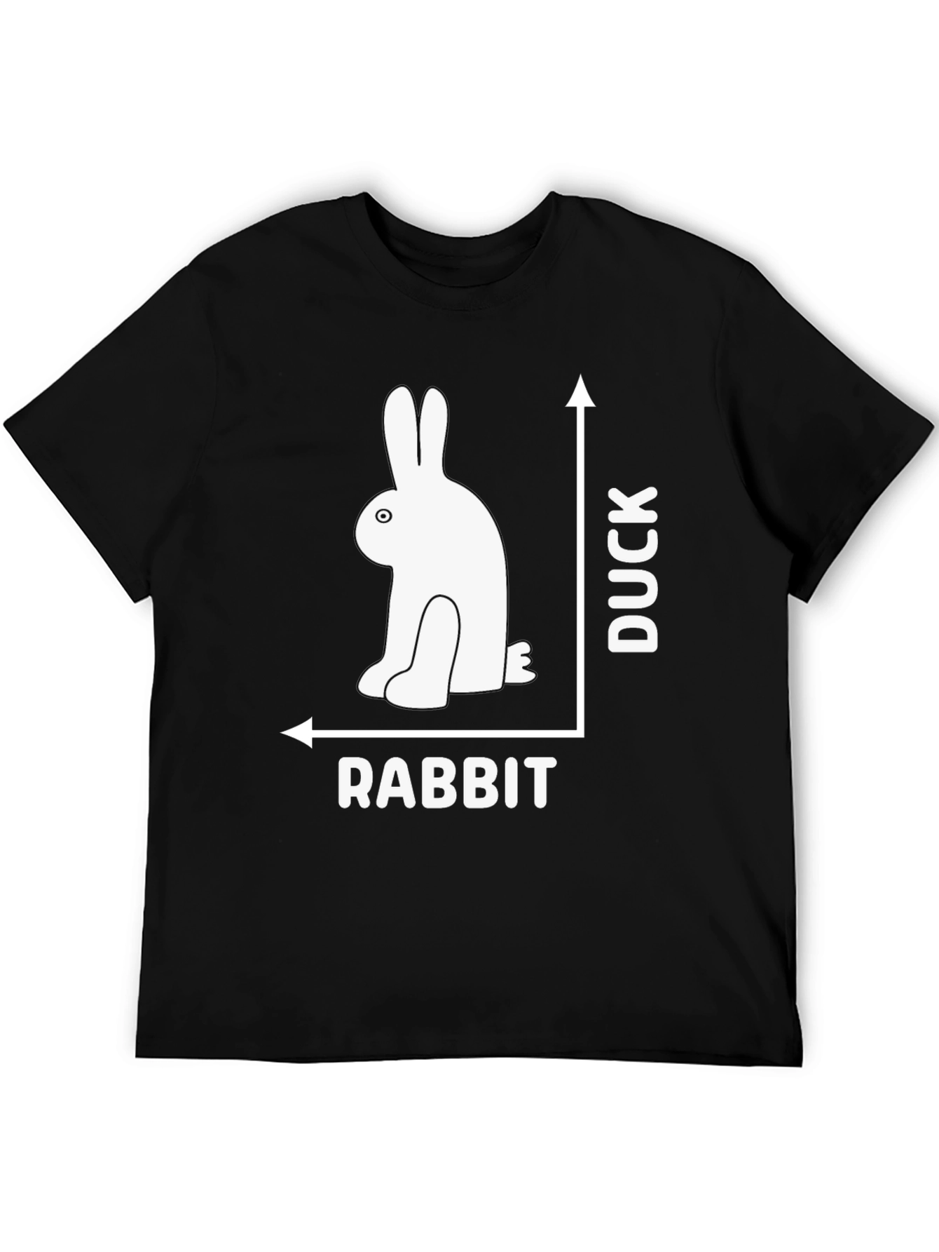 Black Rabbit or Duck Illusion Graphic Tee - Mind-Bending Design view 5